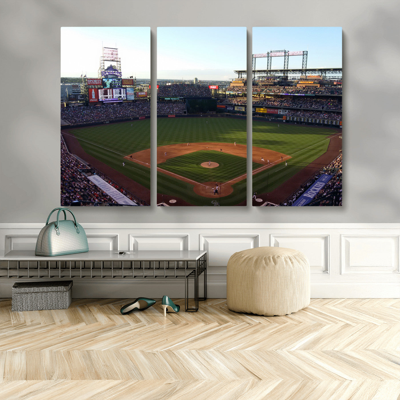 MGV-CV-48X32-3P - Colorado Rockies Coors Field Wall Art Canvas Print - MLB Baseball Stadium