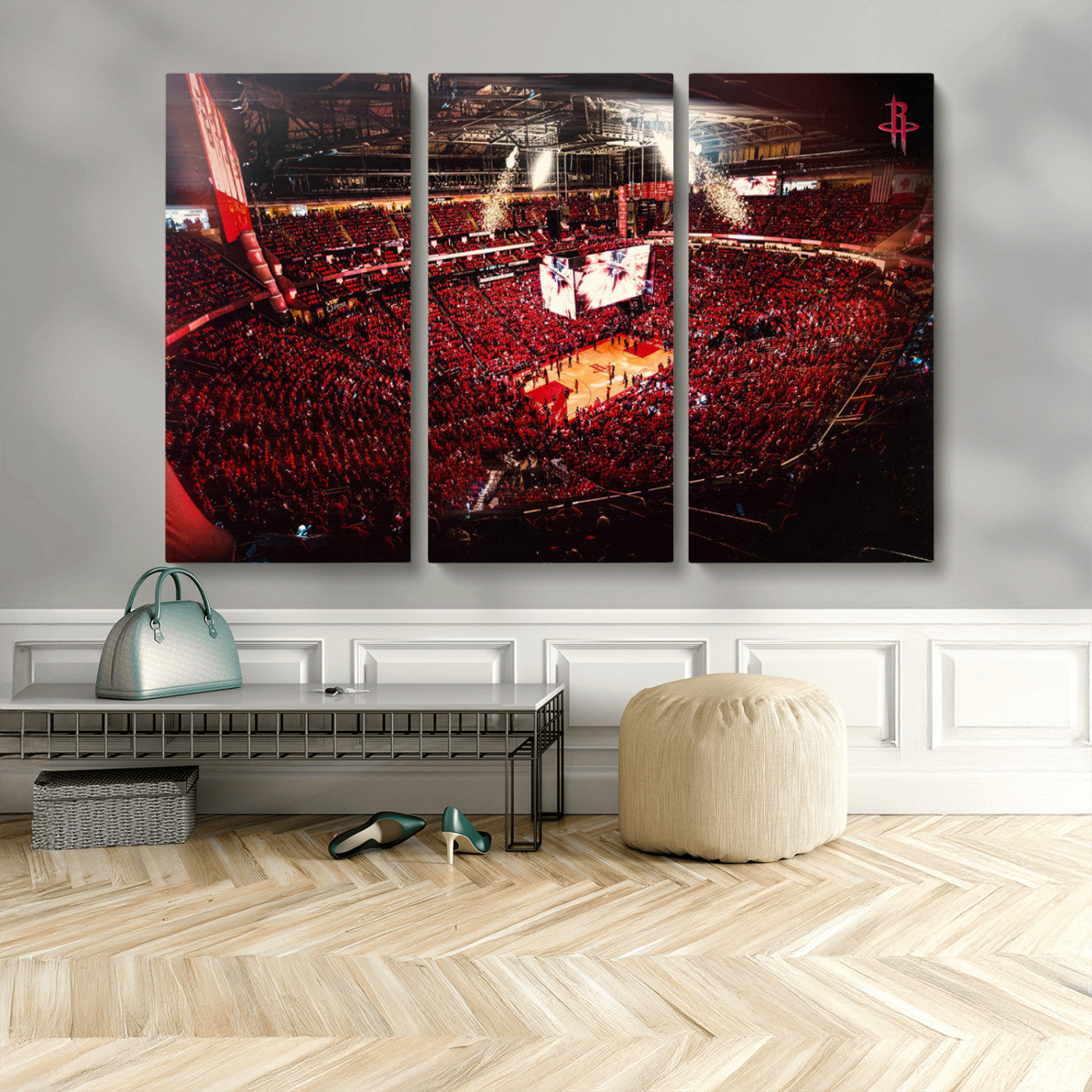 MGV-CV-48X32-3P - Houston Rockets Basketball Team Print Canvas- Houston Toyota Center Stadium Wall Art Canvas Print