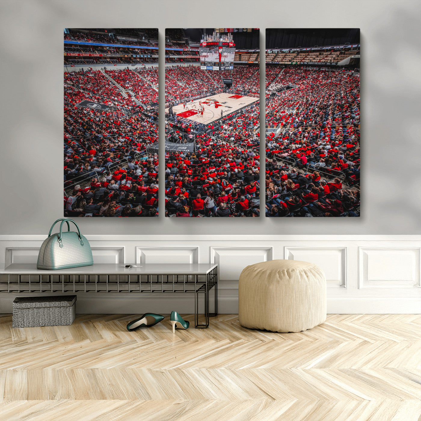 MGV-CV-48X32-3P - Louisville Cardinals Basketball Print Canvas - Louisville KFC Yum Center Arena Wall Art Canvas Print
