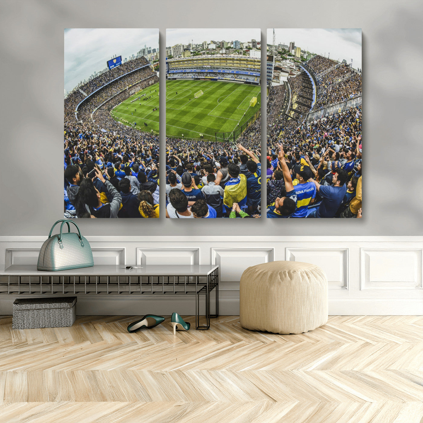 MGV-CV-48X32-3P - Boca Juniors Soccer Team Print Wall Art - Buenos Aires Bombonera Stadium Canvas Print