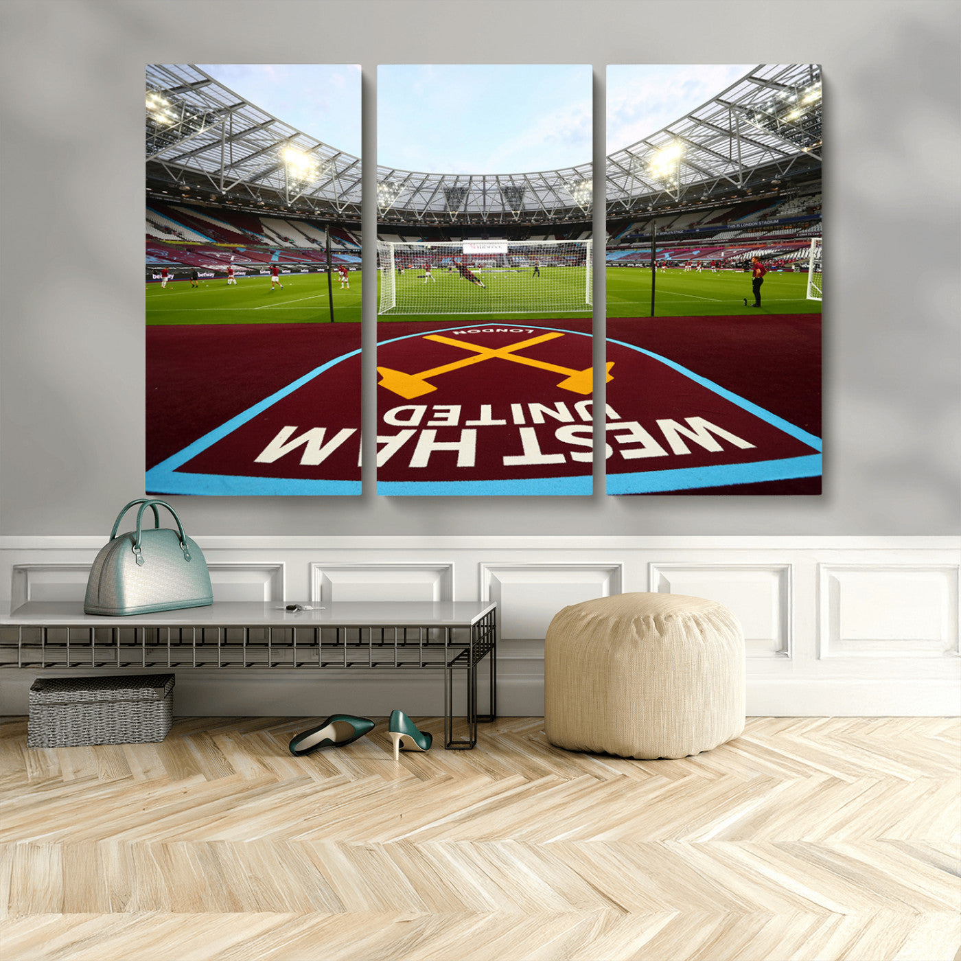 MGV-CV-48X32-3P - West Ham United FC Stadium Canvas Wall Art – London Stadium Football Print – Premier League Team