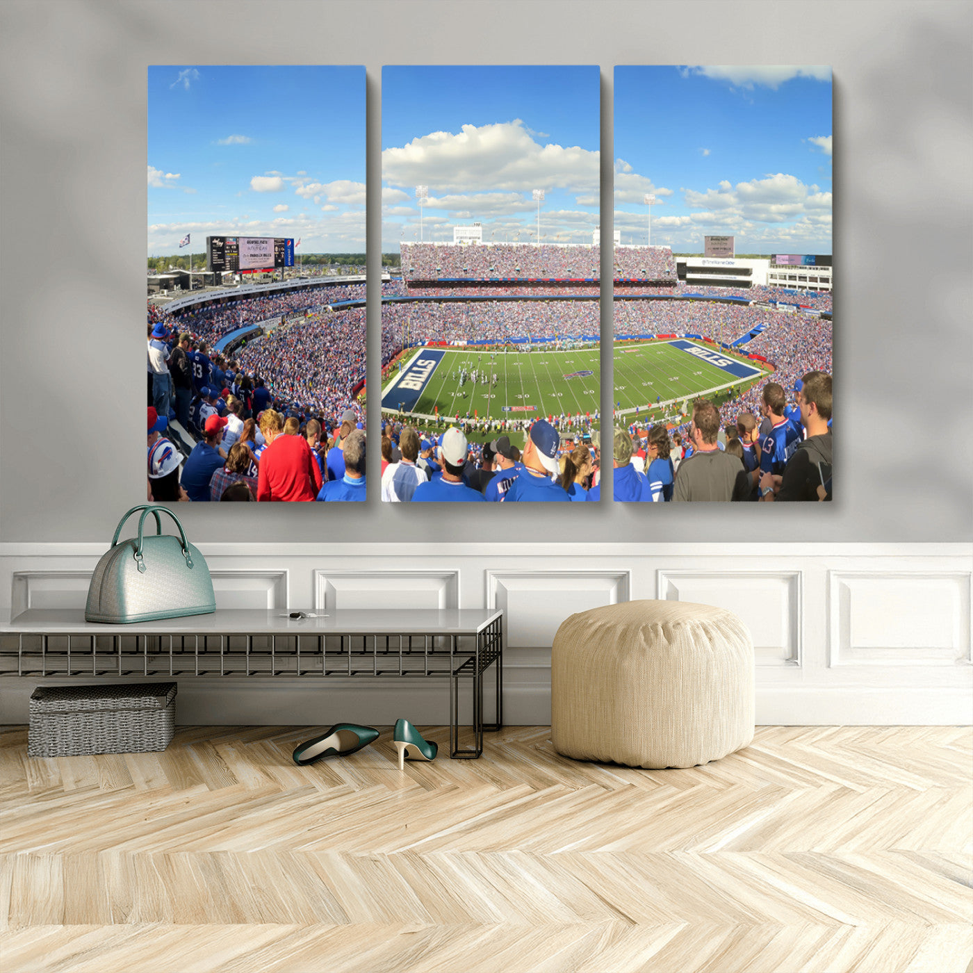 MGV-CV-48X32-3P - Buffalo Bills NFL Football Team Print - Buffalo Highmark Stadium Wall Art Canvas Print