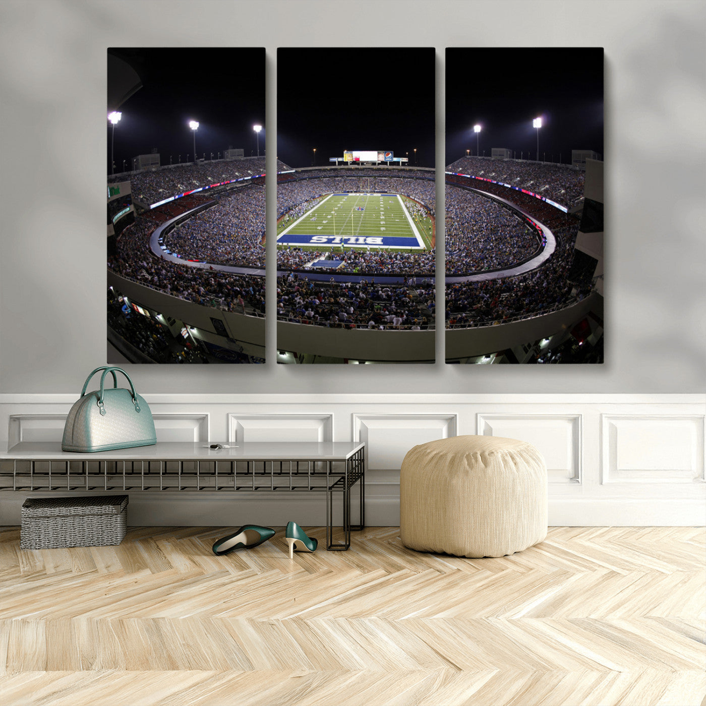 MGV-CV-48X32-3P - Buffalo Bills NFL Football Team Print - Buffalo Highmark Stadium Wall Art Canvas Print