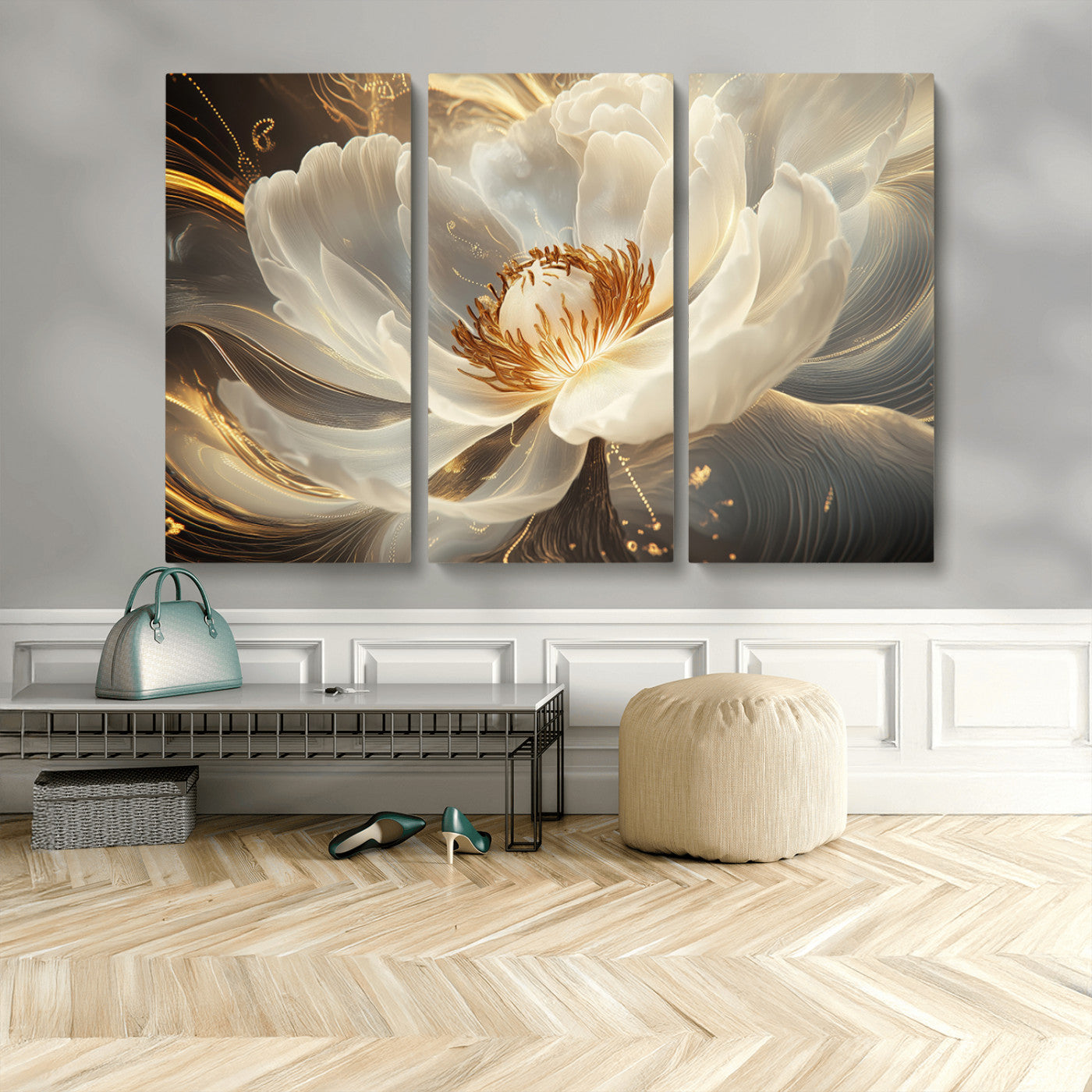 MGV-CV-48X32-3P - Abstract Floral Wall Art Canvas Print