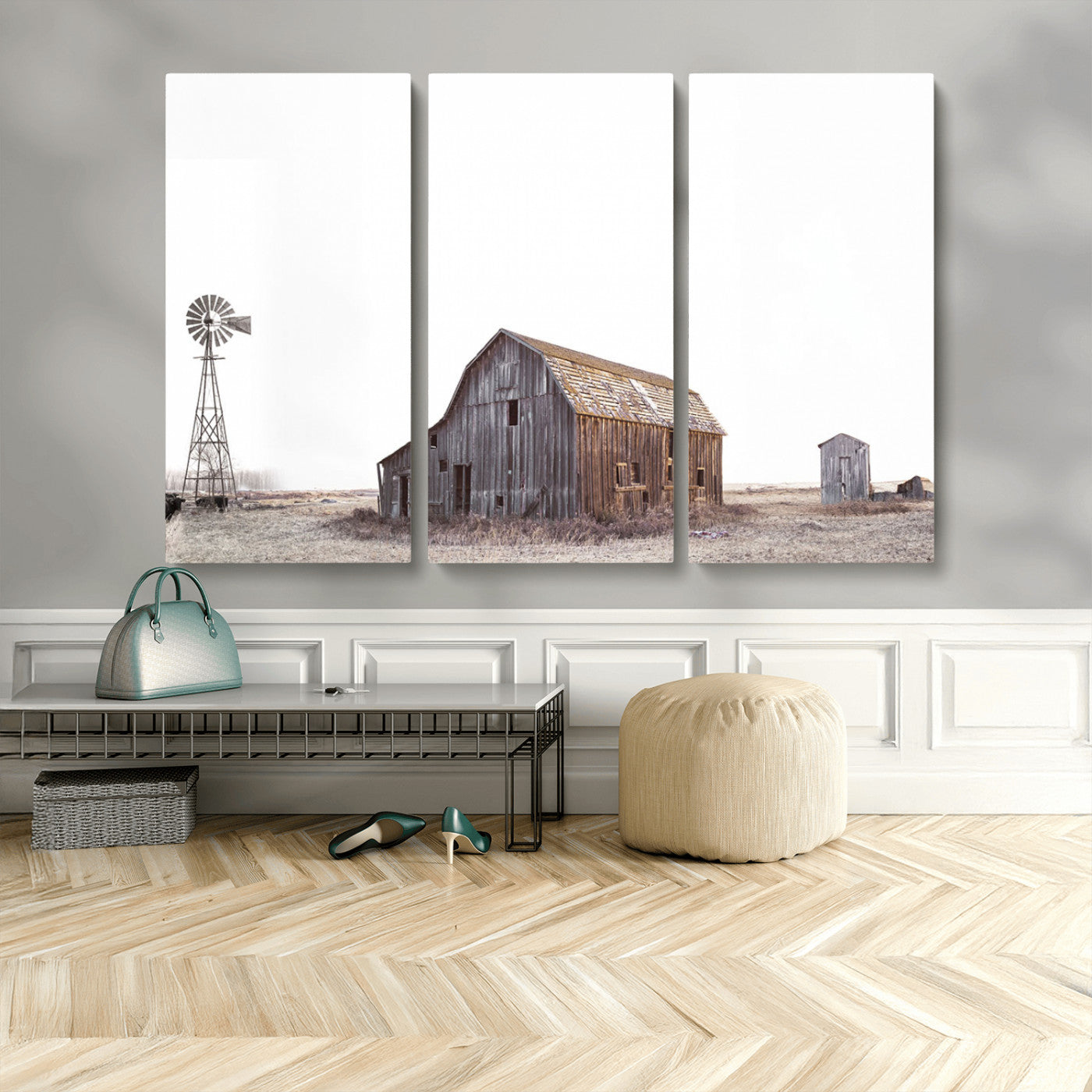 MGV-CV-48X32-3P - Farm Prints Set, Set of 6 Farmhouse Wall Art, Country House Decor
