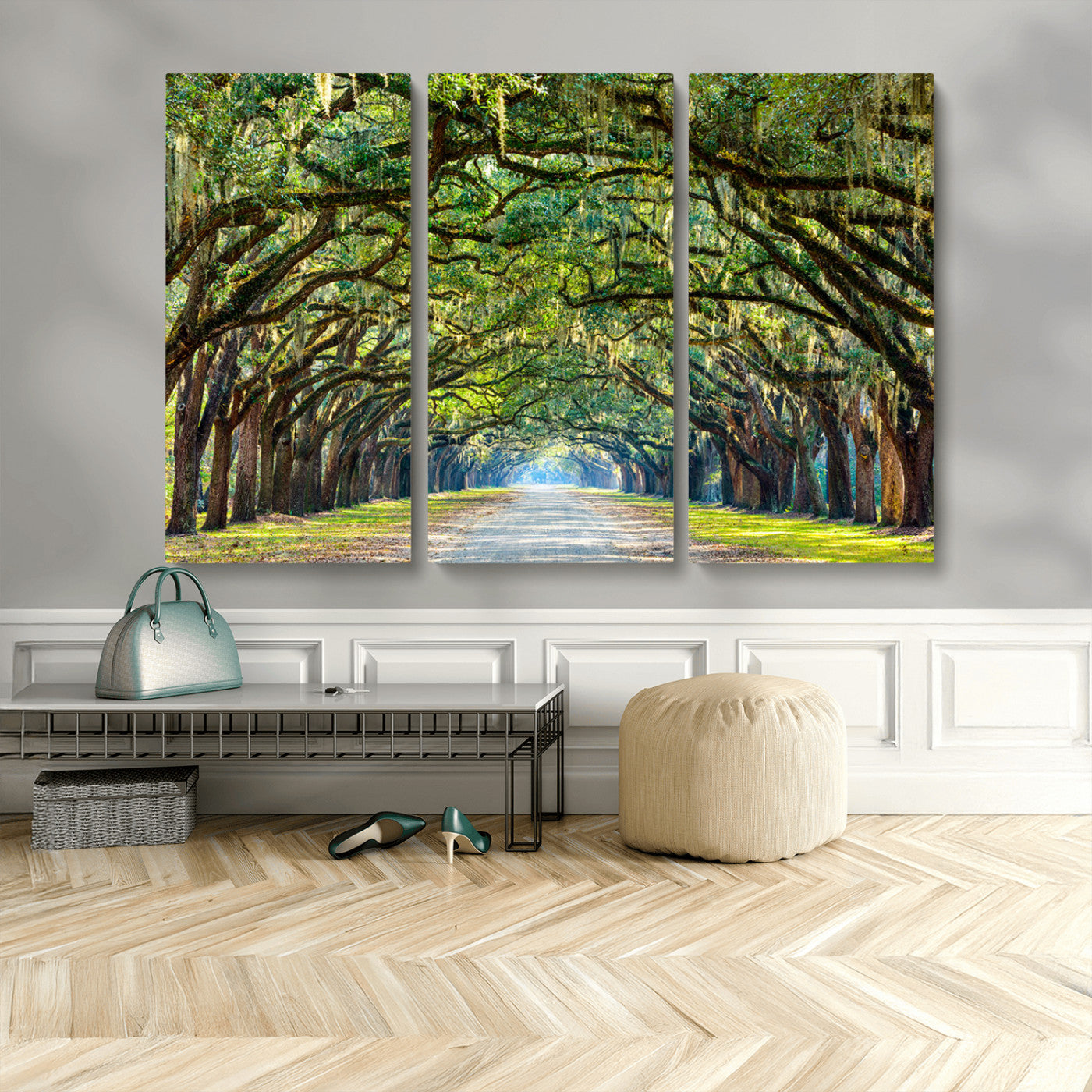 MGV-CV-48X32-3P - Wormsloe State Plantation Driveway Wall Art Canvas Print