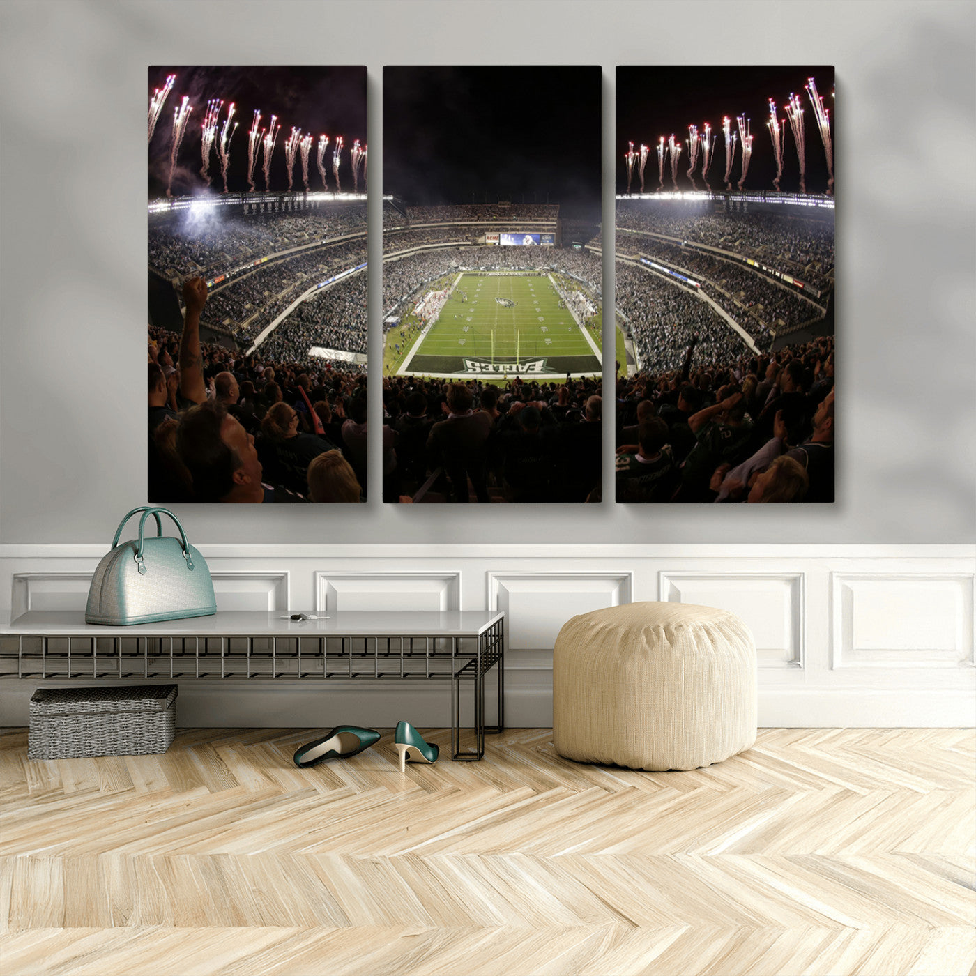 MGV-CV-48X32-3P - Eagles Field Stadium Wall Art - Philadelphia Eagles Football Team Print - Philadelphia Lincoln