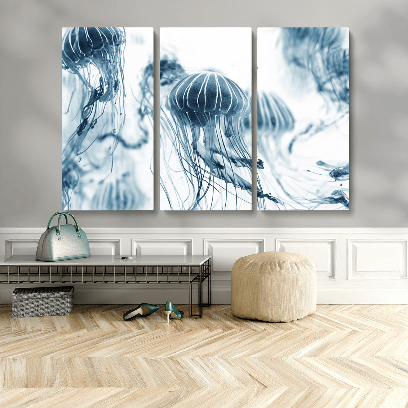 MGV-CV-48X32-3P - Abstract Jellyfish Canvas Print Wall Art