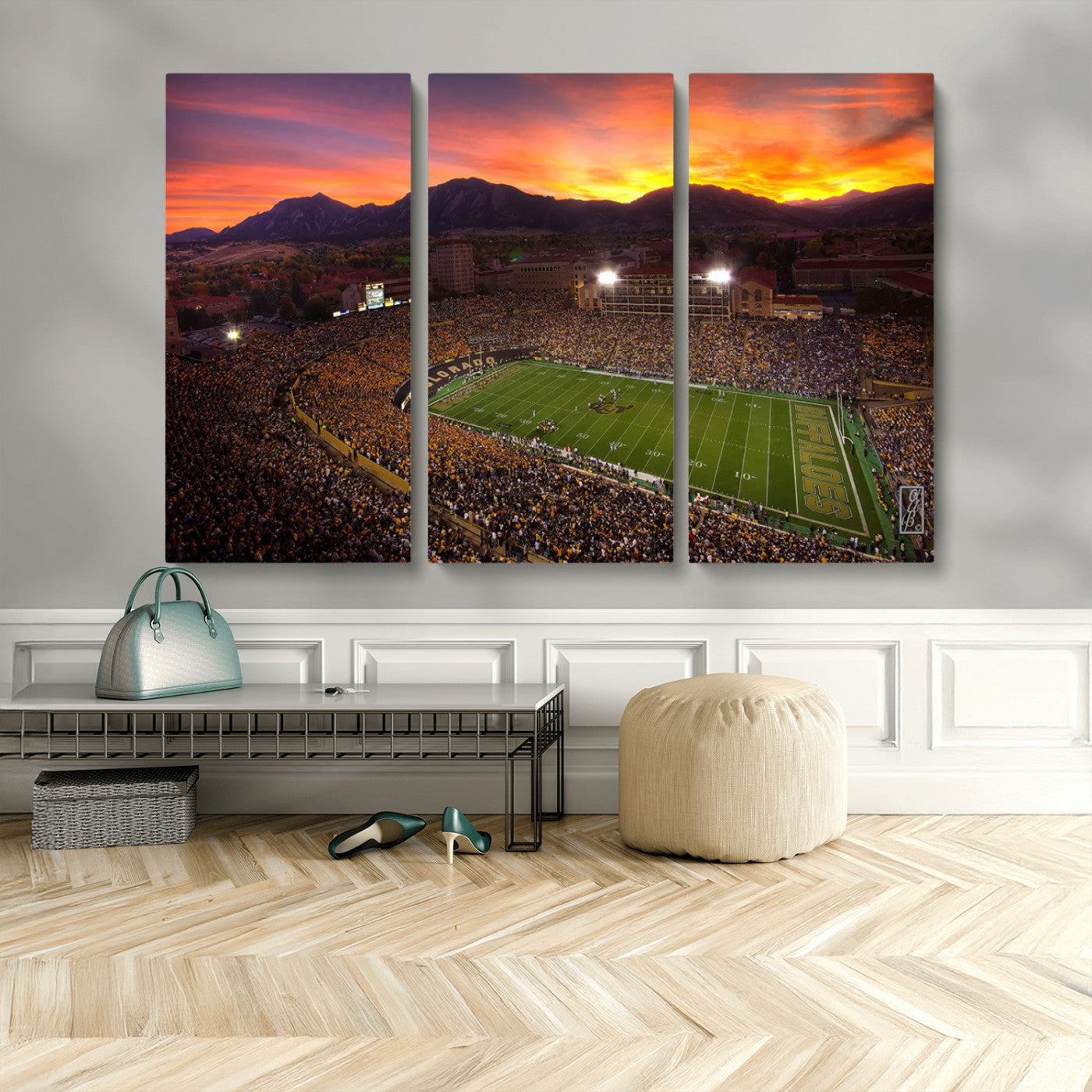 MGV-CV-48X32-3P - Folsom Field - University of Colorado Buffaloes Football Stadium, Colorado Buffaloes Wall Art Canvas