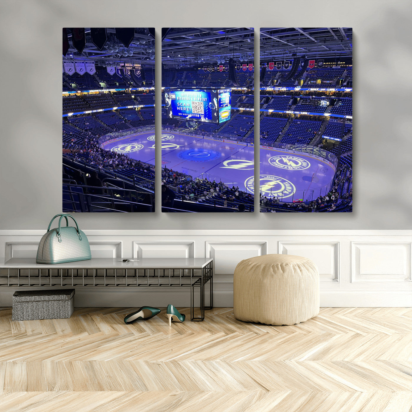 MGV-CV-48X32-3P - Amalie Arena Florida Wall Art Canvas Print - NHL Hockey Stadium Print Wall Art