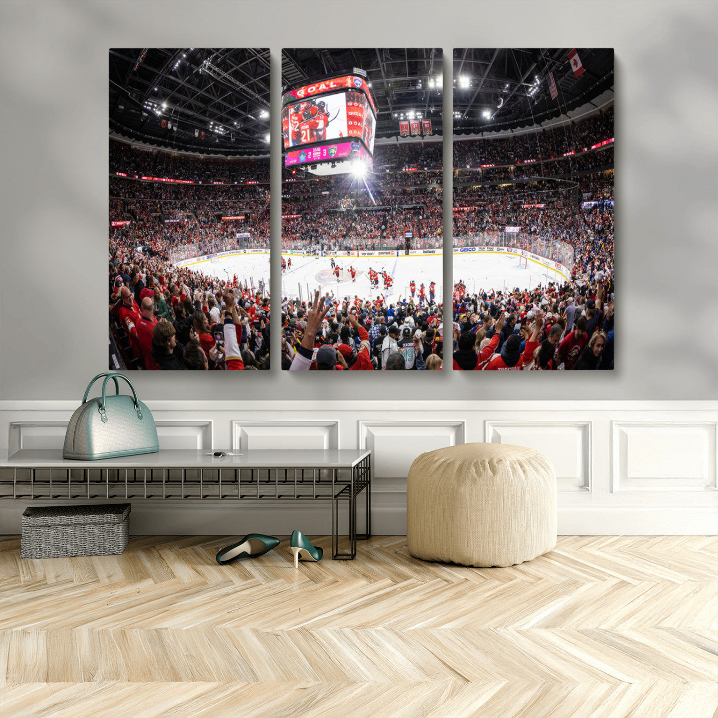 MGV-CV-48X32-3P - Amerant Bank Arena Wall Art Canvas Print - Basketball Arena Stadium Print