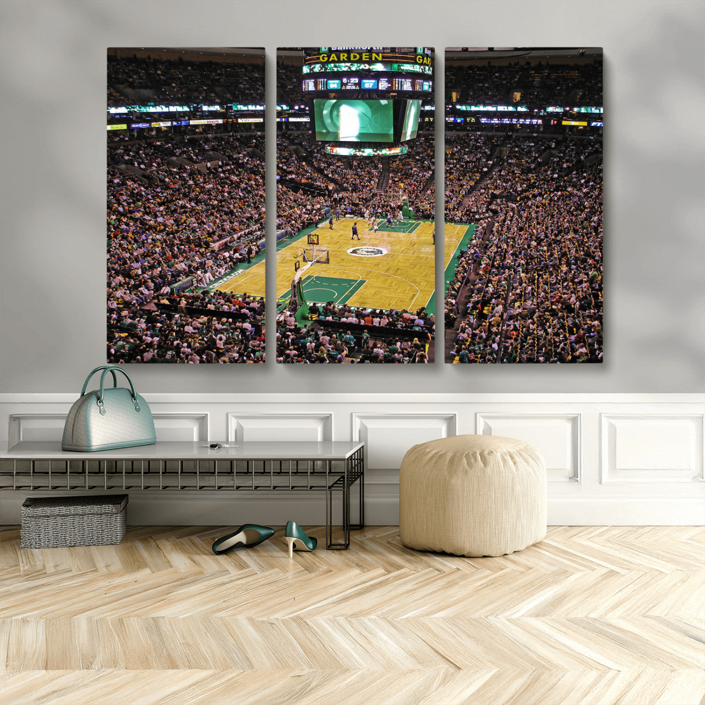 MGV-CV-48X32-3P - Celtics Game Versus The Timberwolves | Baseball Stadium Wall Art | Canvas Print | Ready to Hang