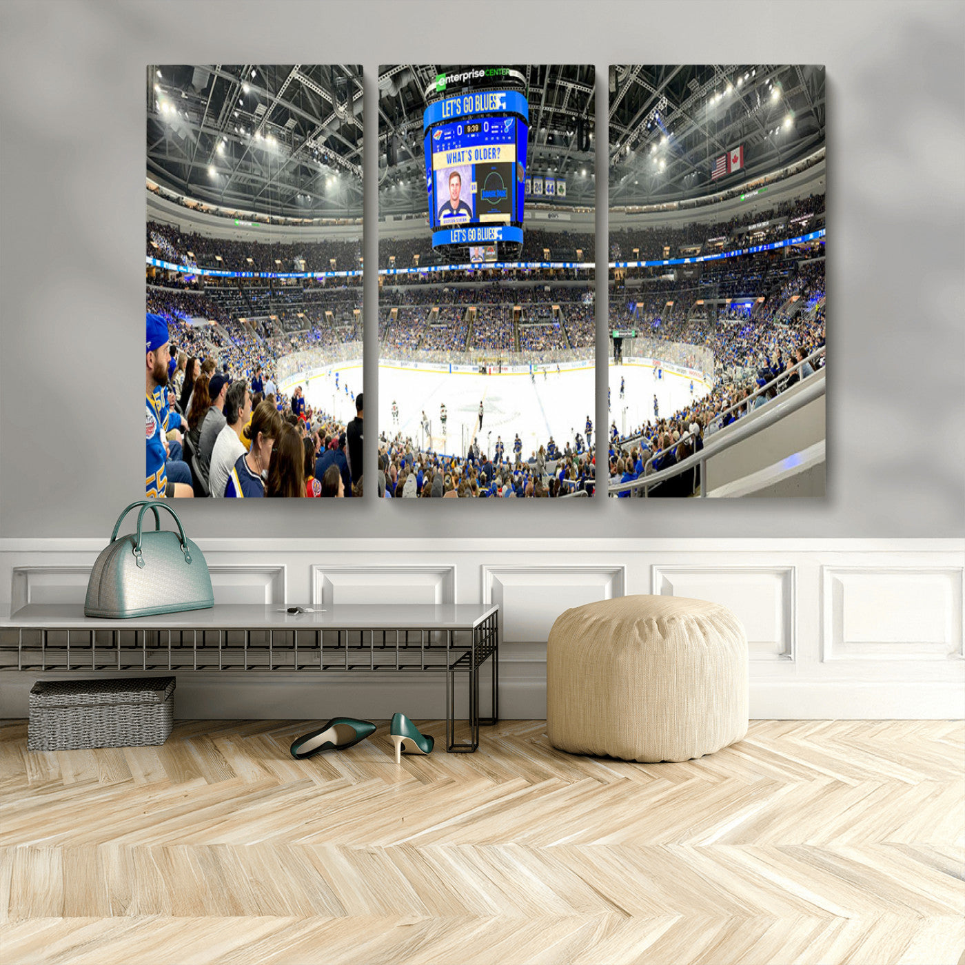 MGV-CV-48X32-3P - Enterprise Center | Missouri St. Louis Blues Ice Hockey Stadium Wall Art | Canvas Print | Ready to