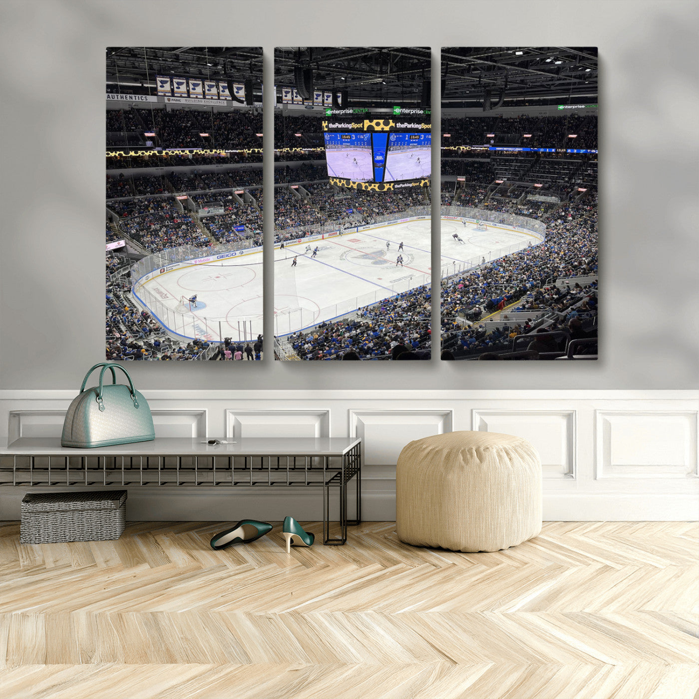 MGV-CV-48X32-3P - Enterprise Center Missouri St. Louis Blues Hockey Stadium Wall Art Canvas Print