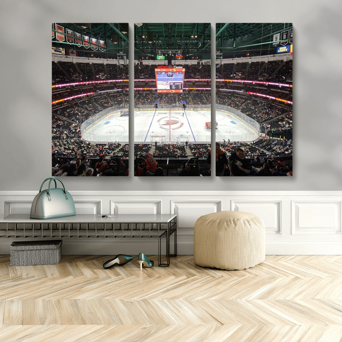 MGV-CV-48X32-3P - Honda Center California Anaheim Ducks Ice Hockey Stadium Canvas Print Wall Art