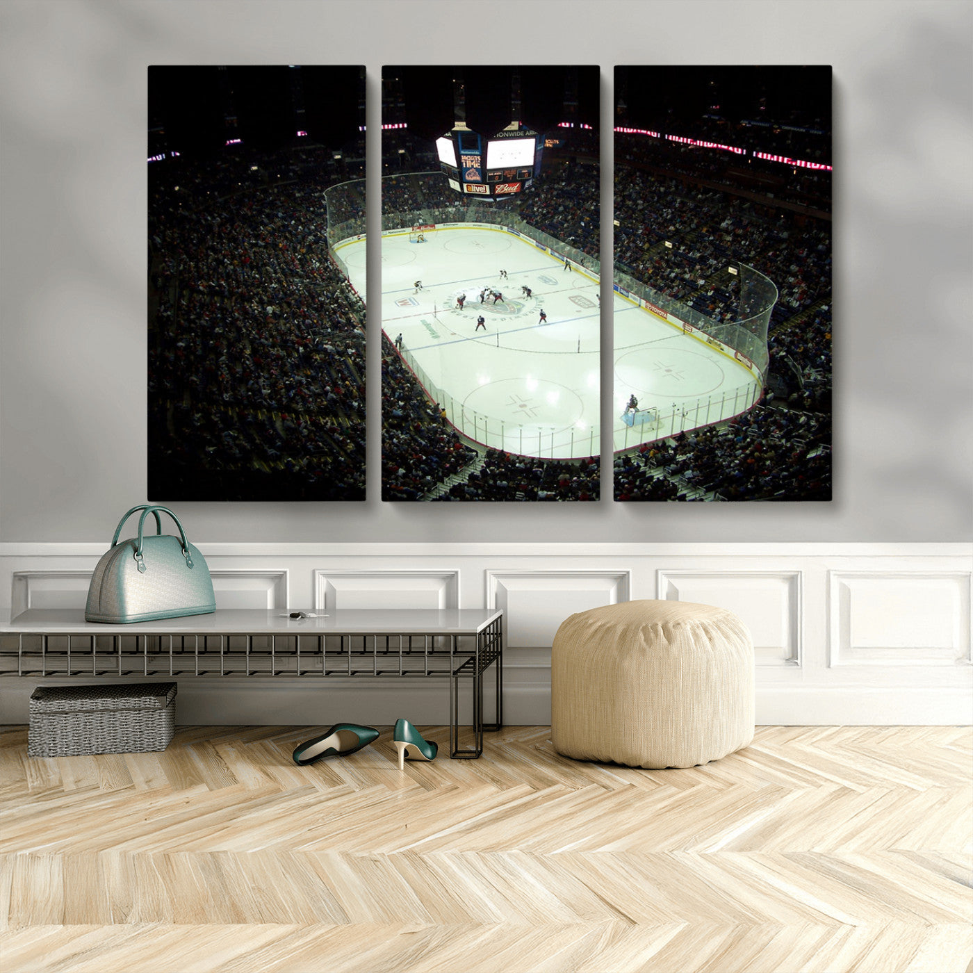 MGV-CV-48X32-3P - Nationwide Arena Ohio Columbus Blue Jackets Hockey Stadium Canvas Print Wall Art