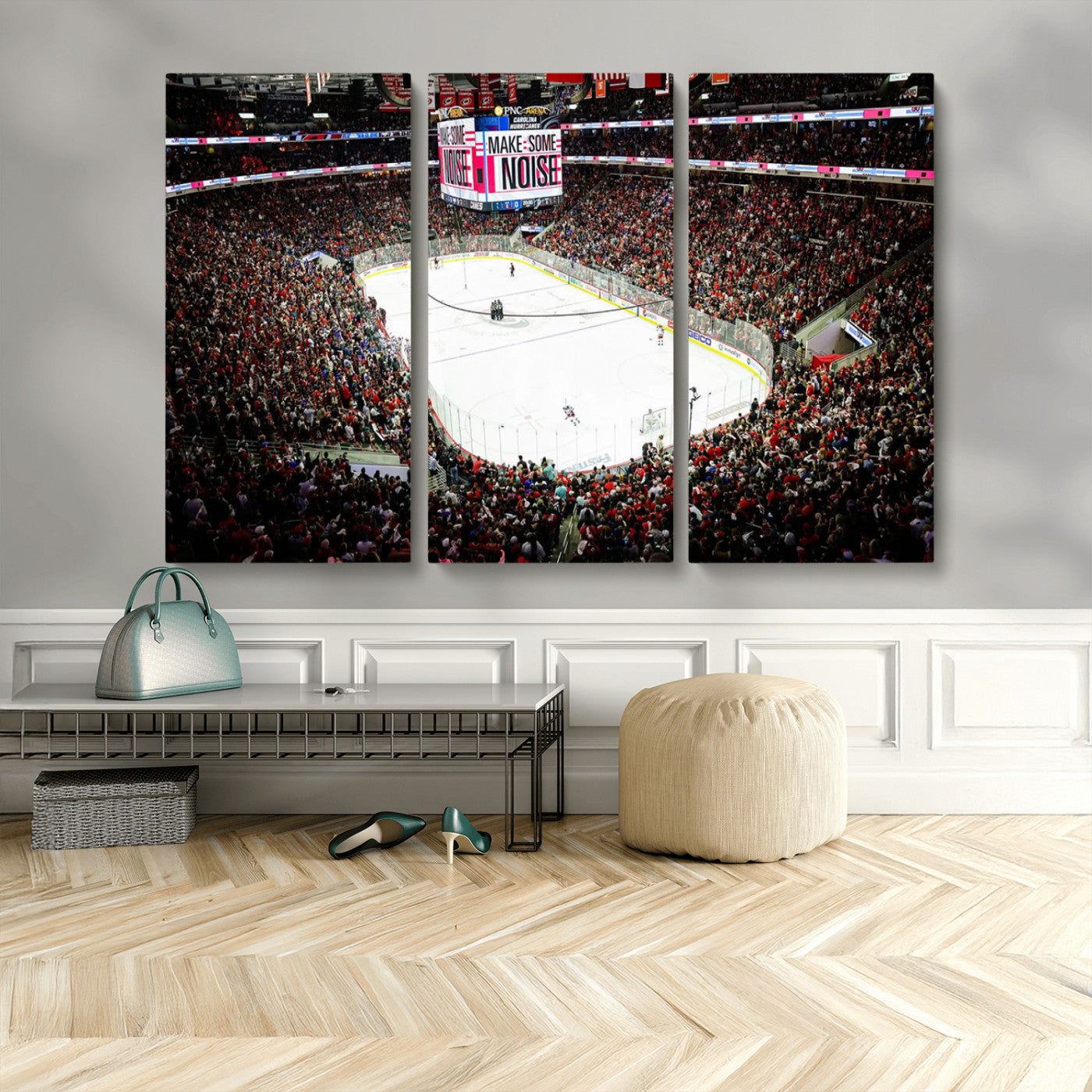 MGV-CV-48X32-3P - PNC Arena Raleigh North Carolina Hurricanes Hockey Stadium Wall Art Canvas, North Carolina