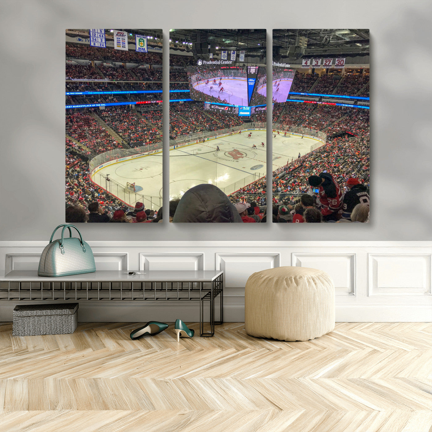 MGV-CV-48X32-3P - Prudential Center Newark New Jersey Devils Hockey Stadium, New Jersey Devils Hockey Stadium Canvas