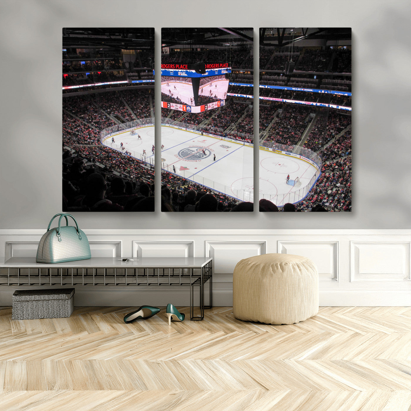 MGV-CV-48X32-3P - Rogers Place Edmonton Oilers Ice Hockey Stadium Wall Art, Rogers Place Edmonton Oilers Wall Art