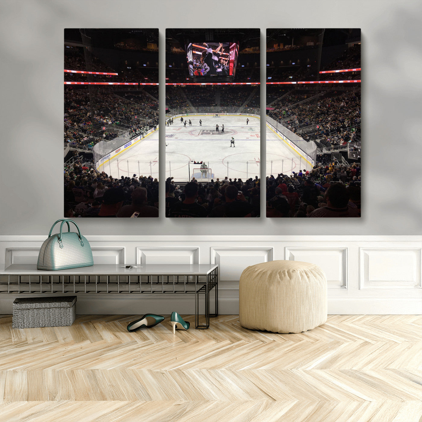MGV-CV-48X32-3P - T Mobile Arena Paradise Nevada Vegas Golden Knights Ice Hockey Stadium Canvas Print Wall Art