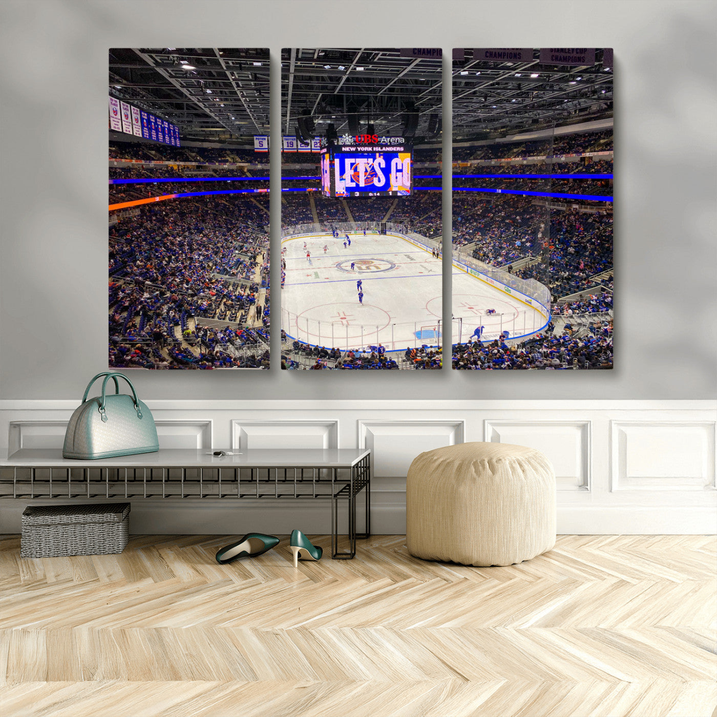 MGV-CV-48X32-3P - UBS Arena Elmont New York Islanders Ice Hockey Wall Art, UBS Arena Elmont Wall Art Canvas Print