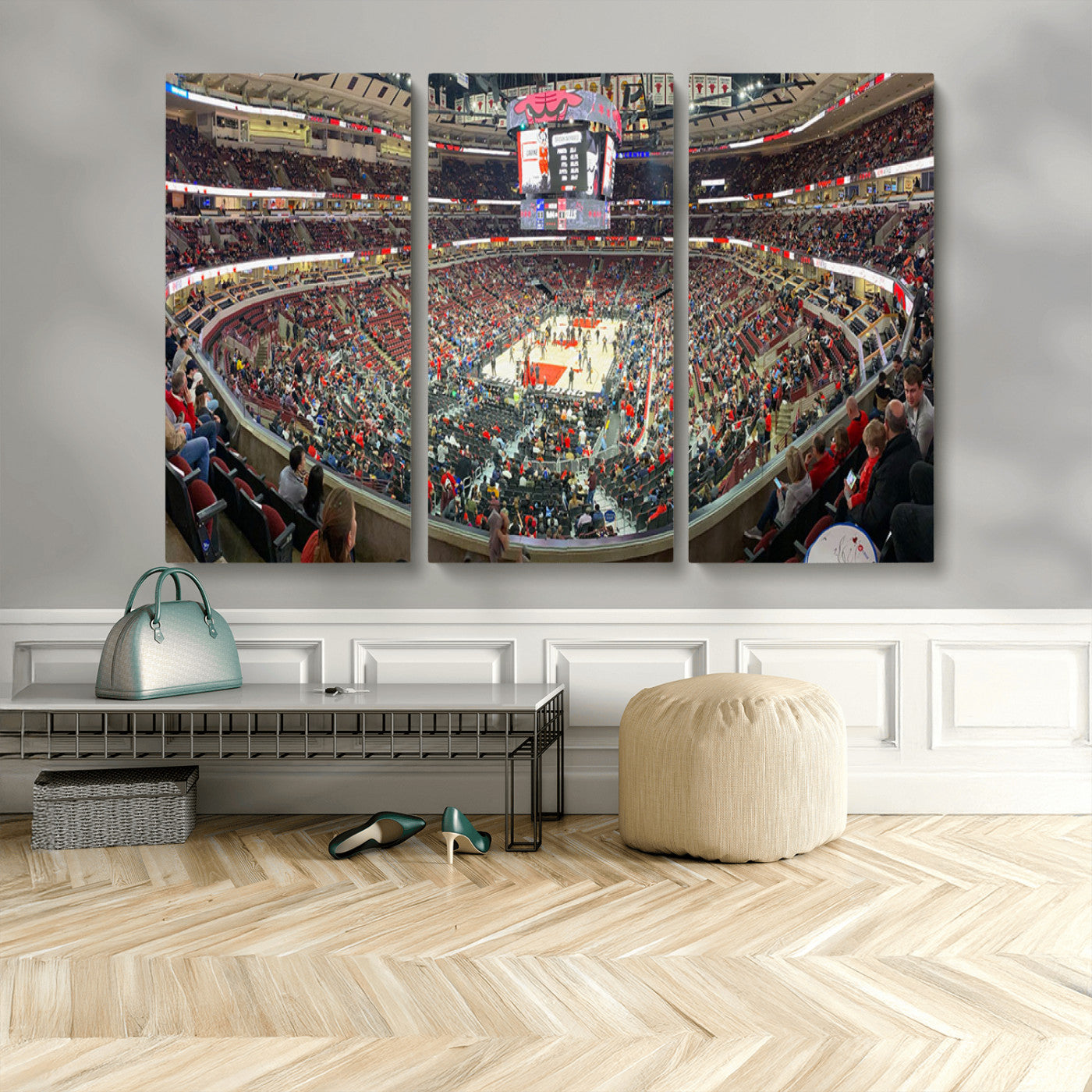 MGV-CV-48X32-3P - United Center Chicago Bulls Stadium Wall Art Canvas Print