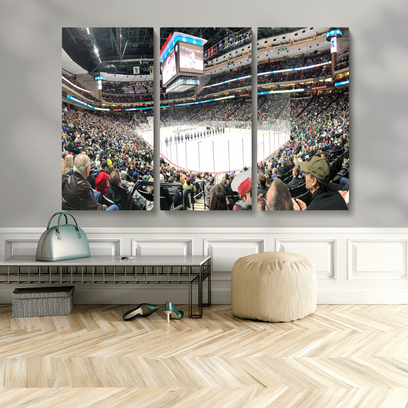 MGV-CV-48X32-3P - Xcel Energy Center St Paul Minnesota Wild Ice Hockey Stadium Canvas, Minnesota Wild Ice Hockey
