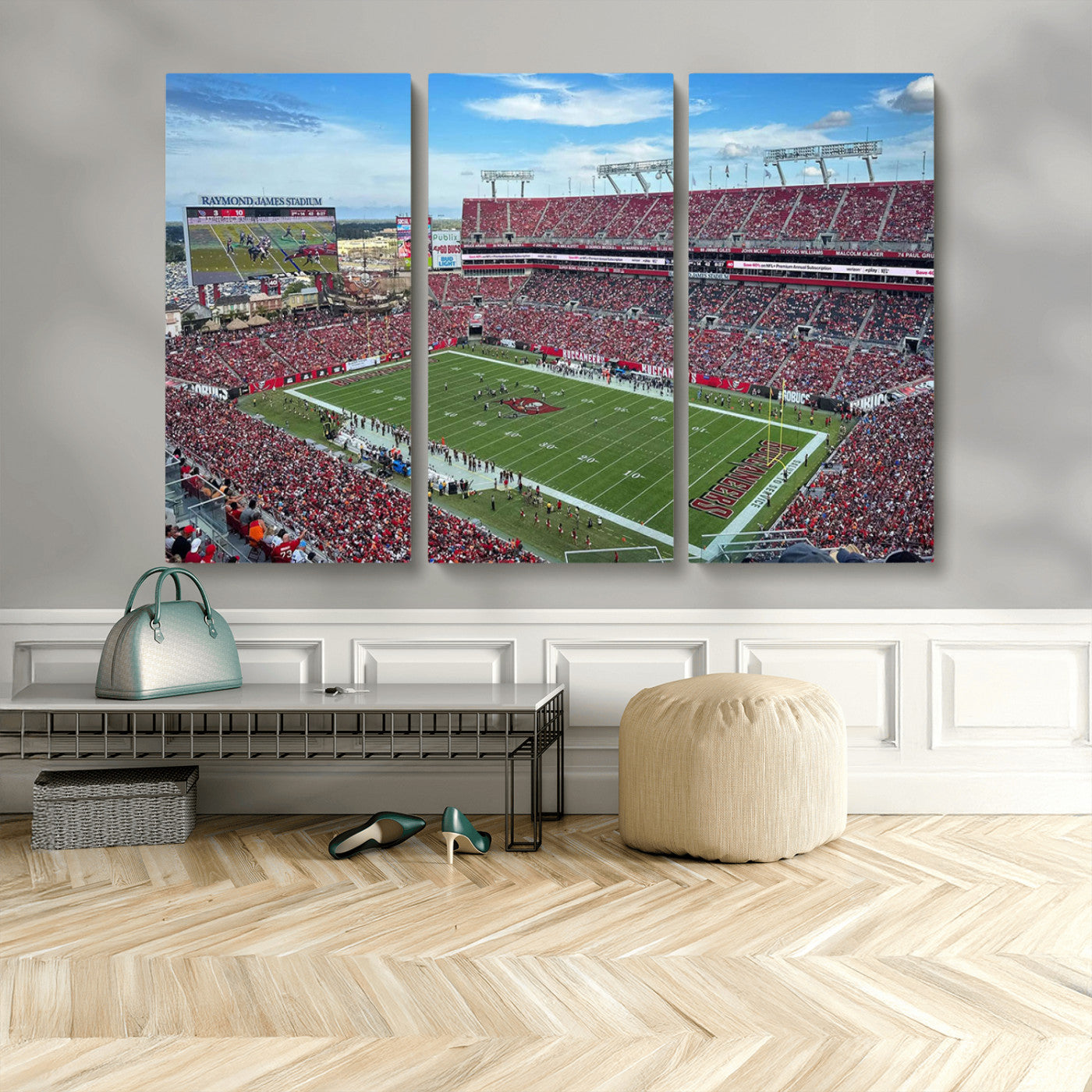 MGV-CV-48X32-3P - Florida Tampa Raymond James Stadium Wall Art Canvas Print - NFL Football Stadium Print Canvas