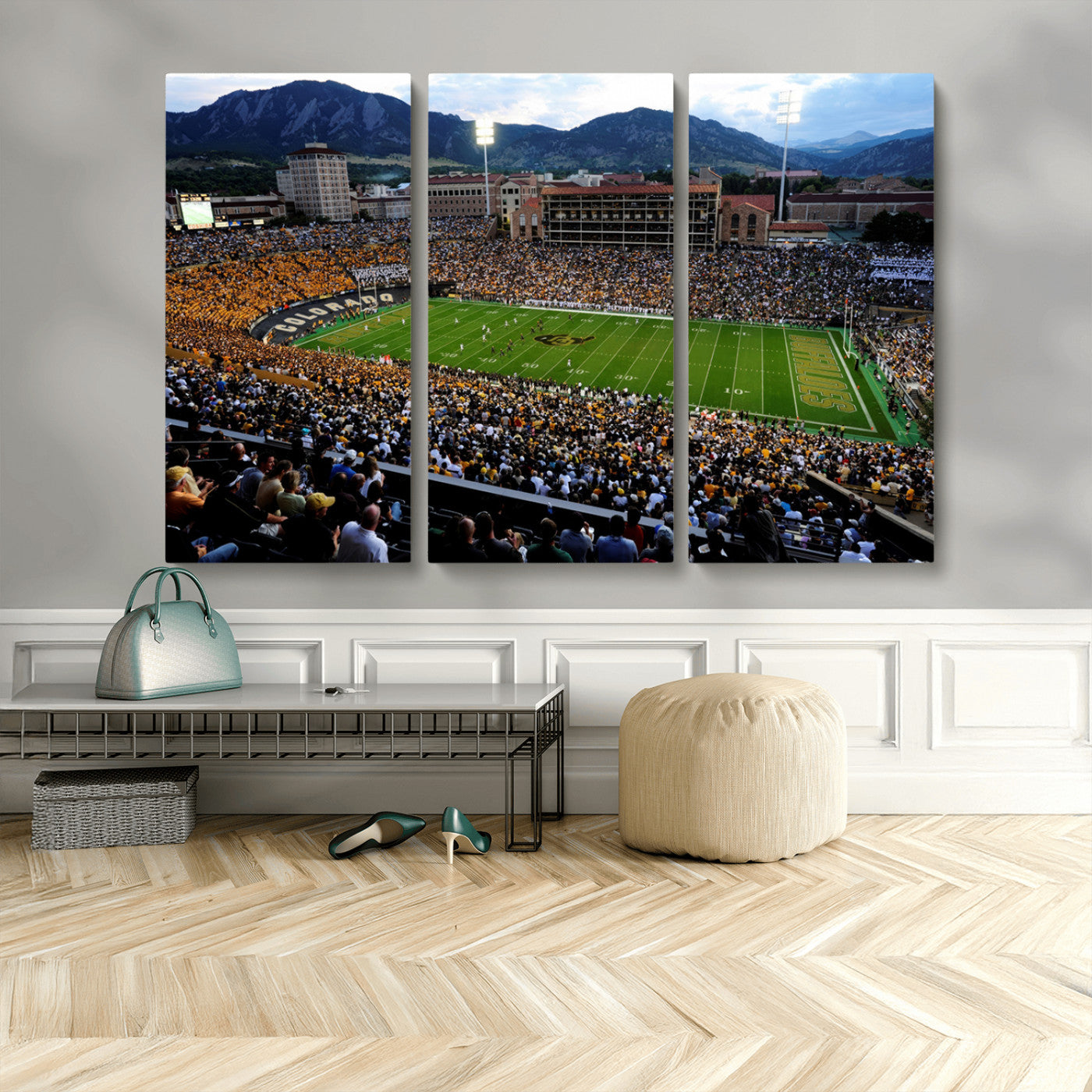 MGV-CV-48X32-3P - Colorado Buffaloes Canvas Print - Boulder Folsom Field Stadium Wall Art Canvas Print, Football Print