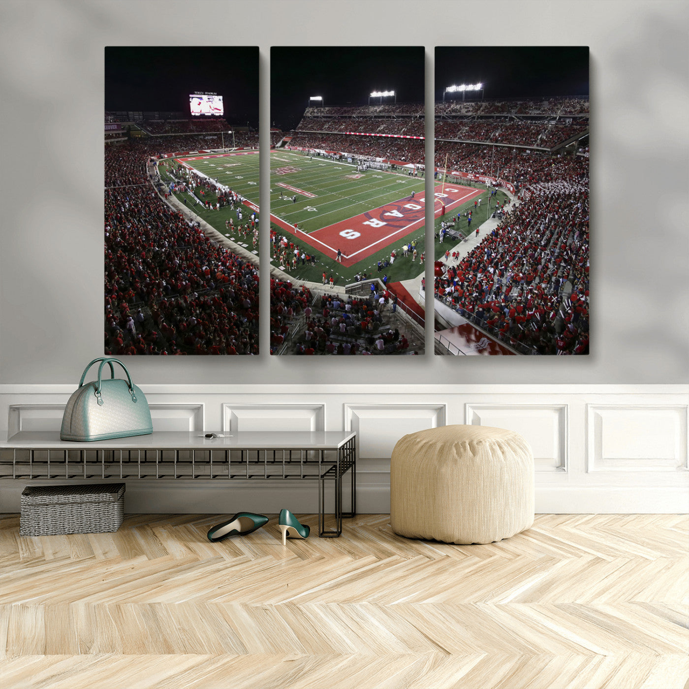 MGV-CV-48X32-3P - Houston Cougars Football Team Print - Houston TDECU Stadium Wall Art Canvas Print