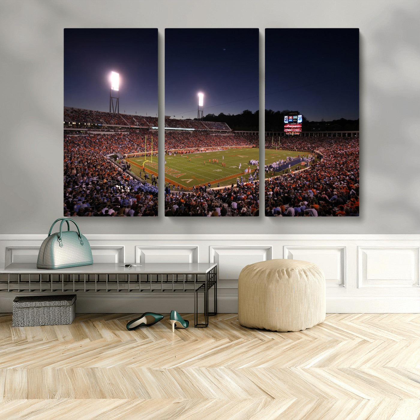 MGV-CV-48X32-3P - Virginia Cavaliers Football Team Print - Charlottesville Scott Stadium Canvas Print Wall Art