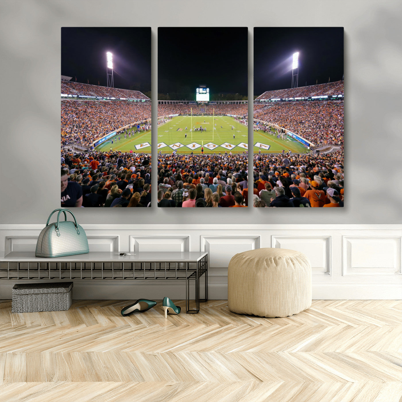 MGV-CV-48X32-3P - Virginia Cavaliers Football Team Print - Charlottesville Scott Stadium Wall Art Canvas Print