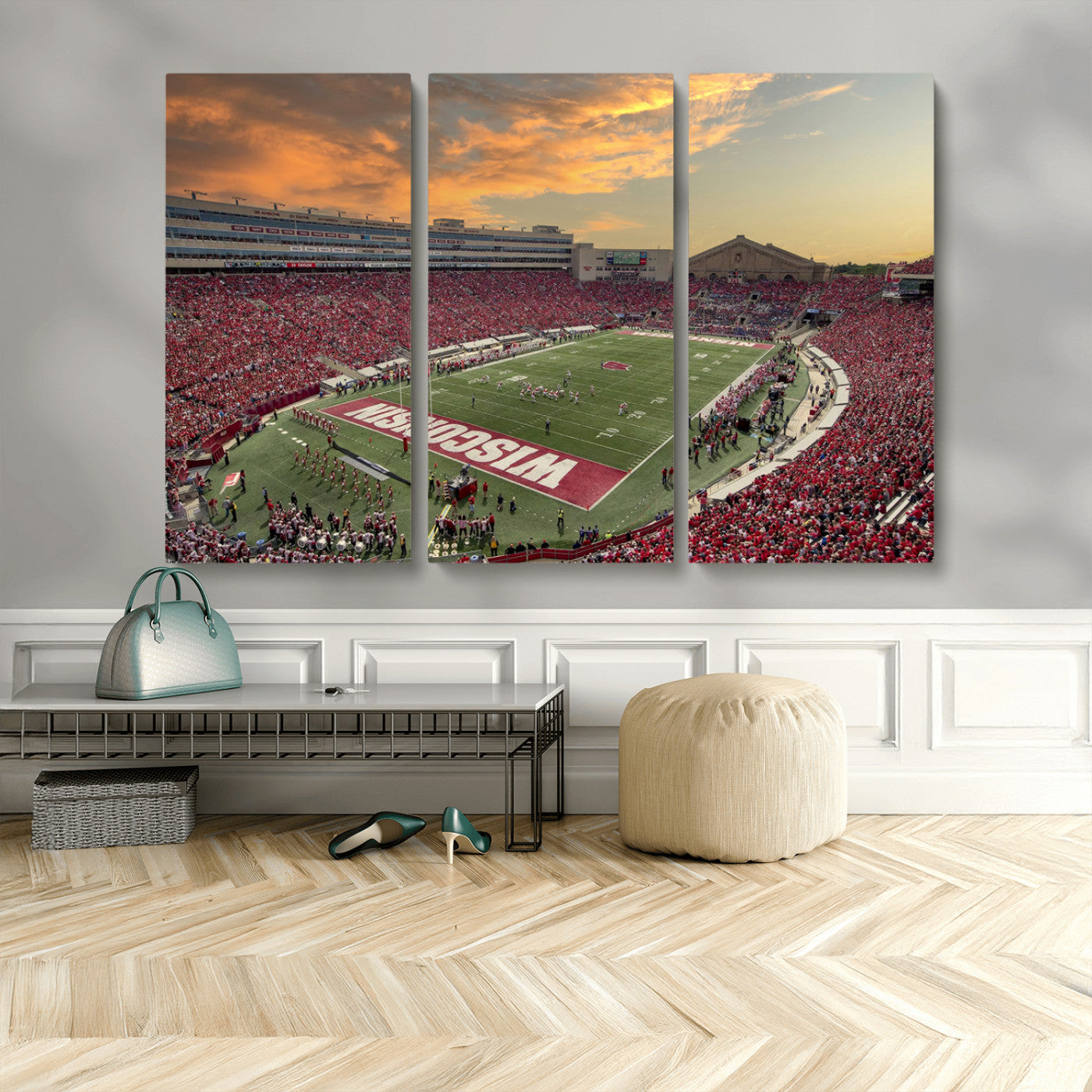 41472-MGV-CV-48X32-3P-Camp Randall Stadium Wisconsin Badgers Large Wall Art Canvas Print | College Football Stadium Wall