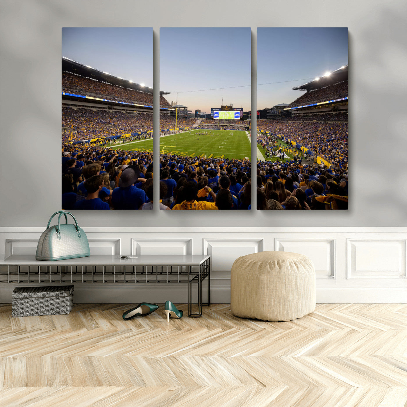 MGV-CV-48X32-3P - Pittsburgh Panthers Football Team Print - Pittsburgh Acrisure Stadium Wall Art Canvas Print