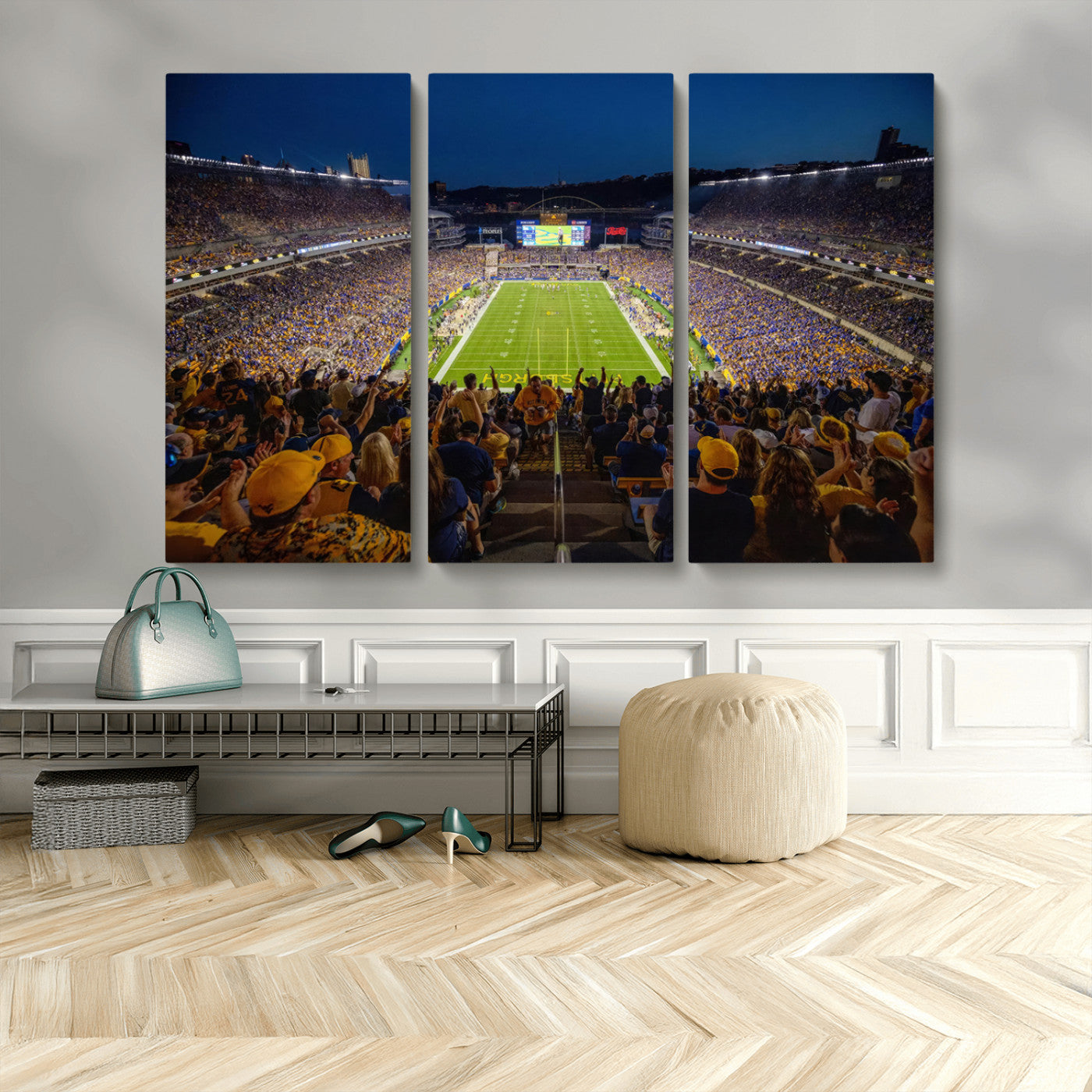 MGV-CV-48X32-3P - Pittsburgh Panthers Football Team Print - Pittsburgh Acrisure Stadium Wall Art Canvas Print