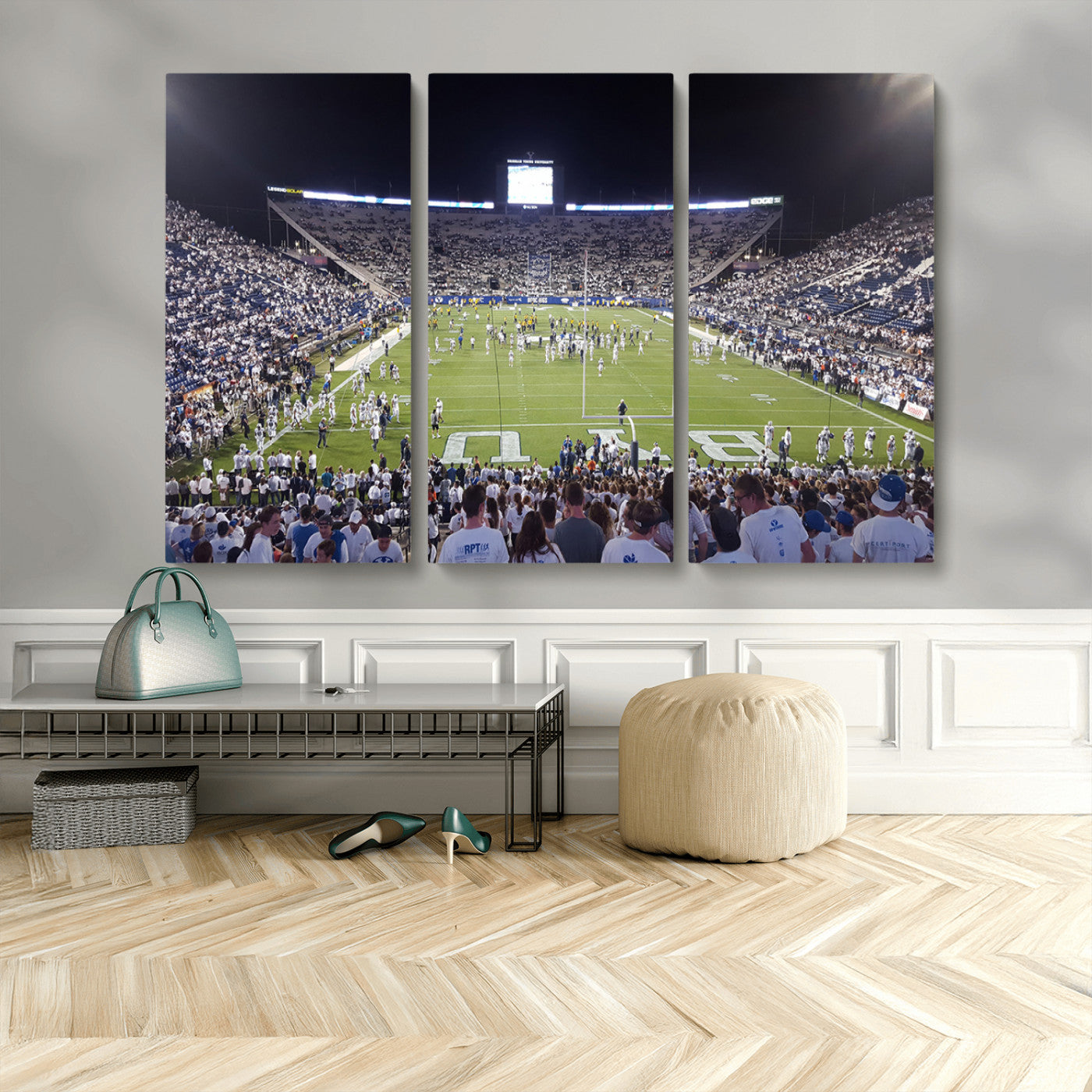 MGV-CV-48X32-3P - Brigham Young University Cougars Football Print Canvas - Provo LaVell Edwards Stadium Wall Art