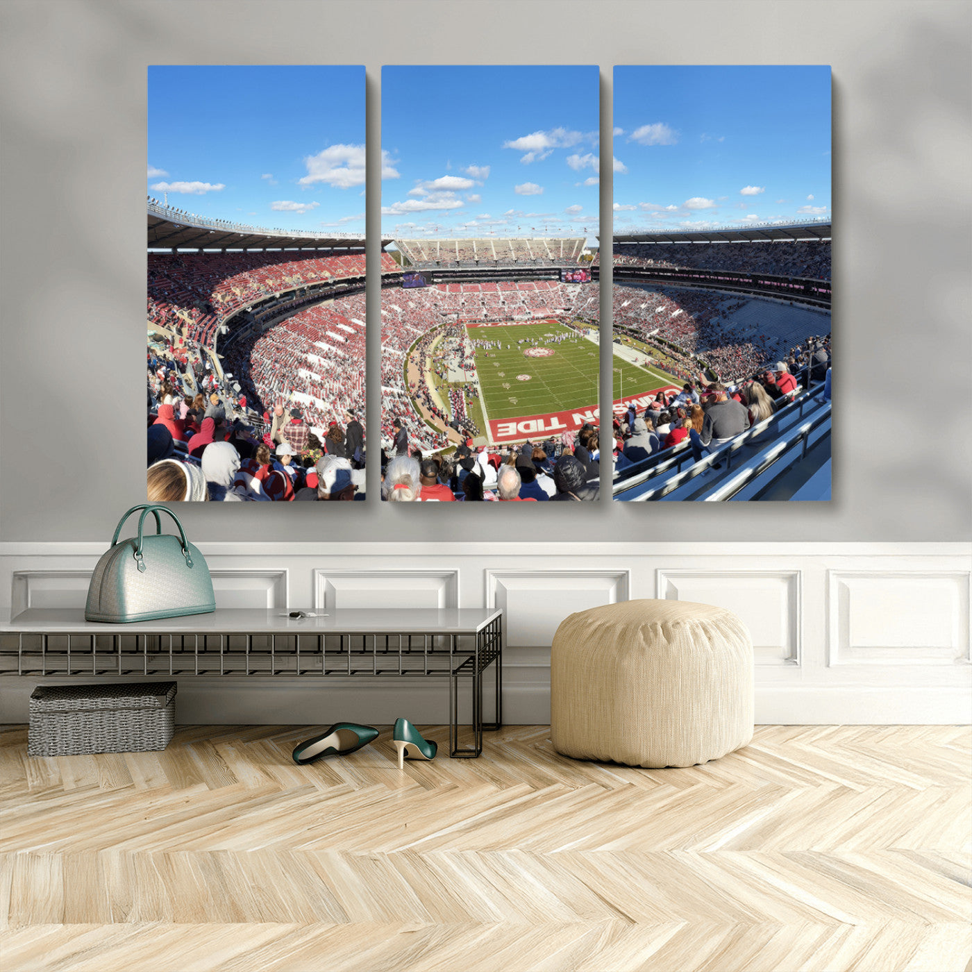 MGV-CV-48X32-3P - University of Alabama Crimson Tide Print Wall Art - Tuscaloosa Bryant-Denny Stadium Wall Art Canvas