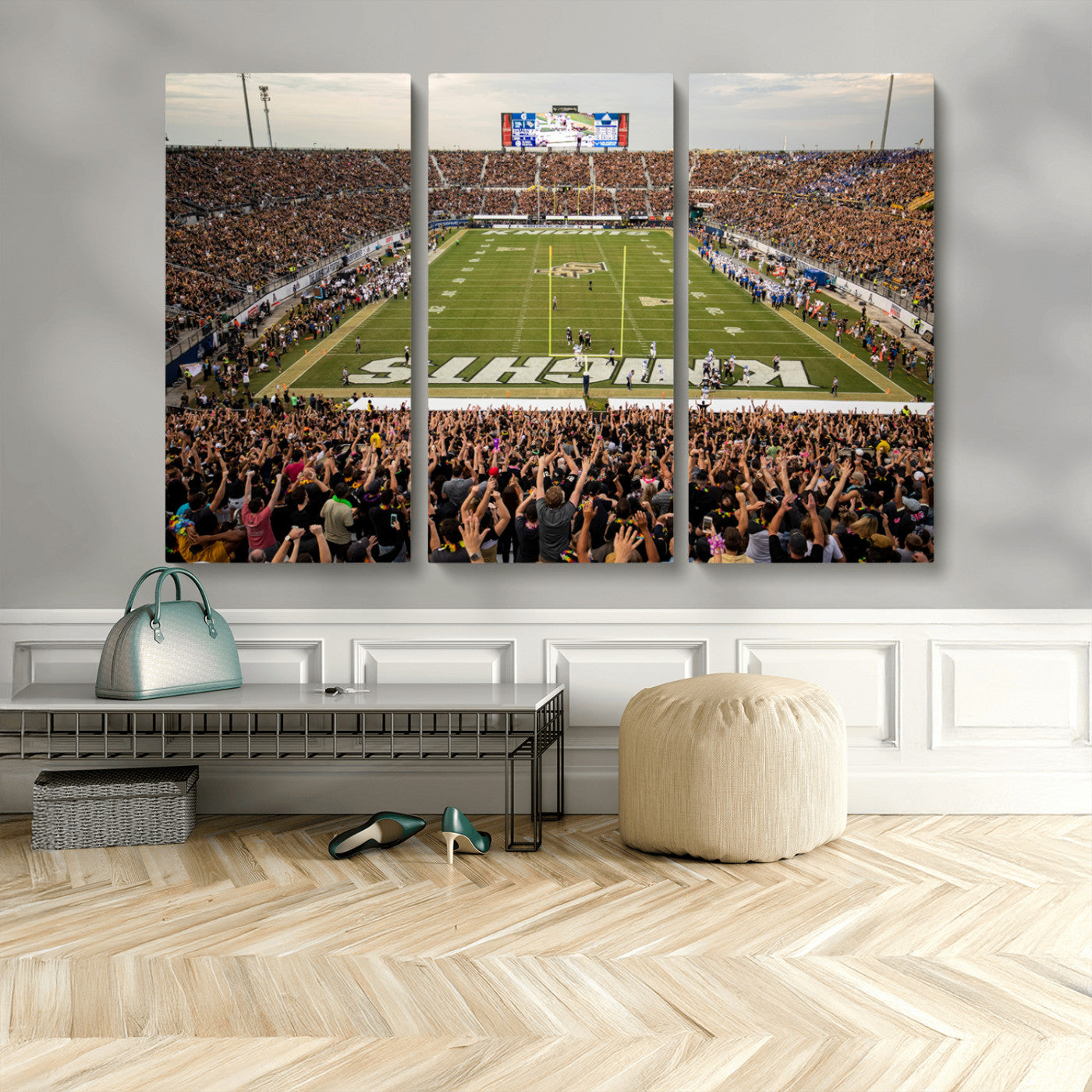 MGV-CV-48X32-3P - UCF Knights Football Team Print - Orlando FBC Mortgage Stadium Canvas Print