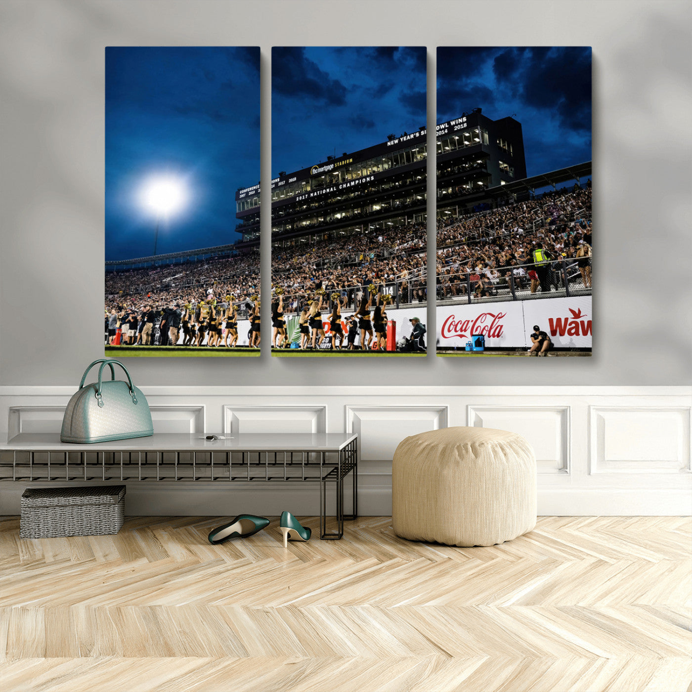 MGV-CV-48X32-3P - UCF Knights Football Team Print - Orlando FBC Mortgage Stadium Wall Art Canvas Print