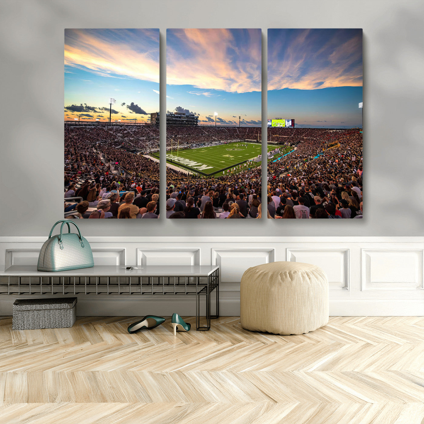 MGV-CV-48X32-3P - UCF Knights Football Team Print - Orlando FBC Mortgage Stadium Wall Art Canvas Print