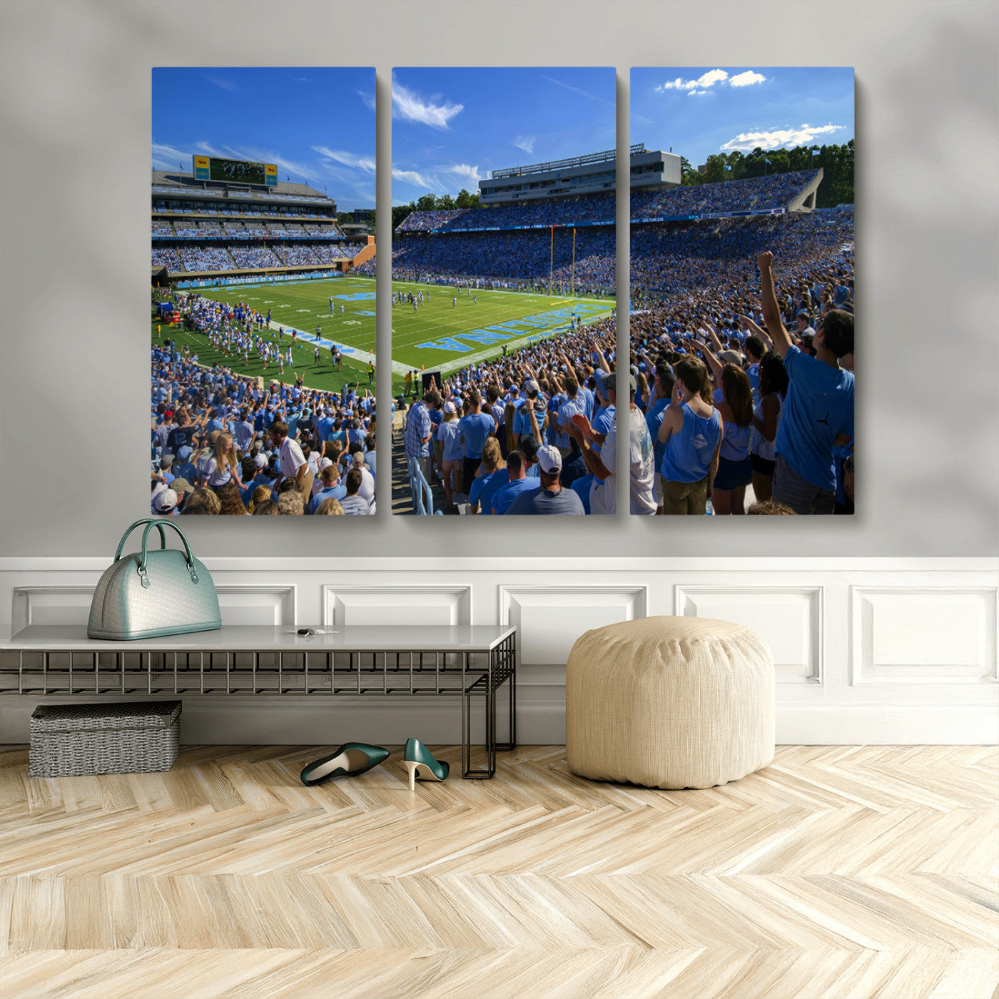 MGV-CV-48X32-3P - University of North Carolina Tar Heels Team Canvas Print - Chapel Hill Kenan Memorial Stadium Wall