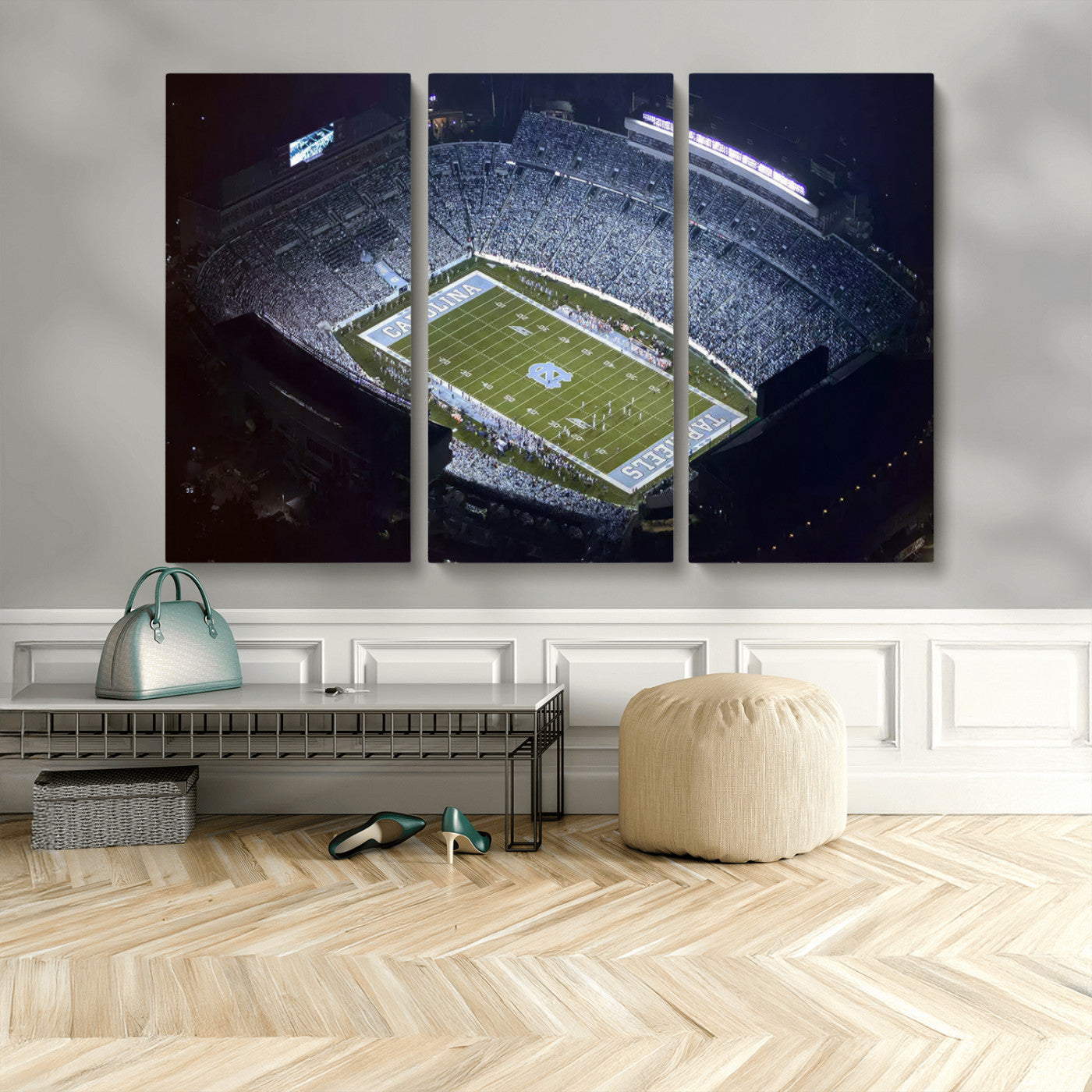 MGV-CV-48X32-3P - University of North Carolina Tar Heels Football Team Print - Chapel Hill Kenan Memorial Stadium