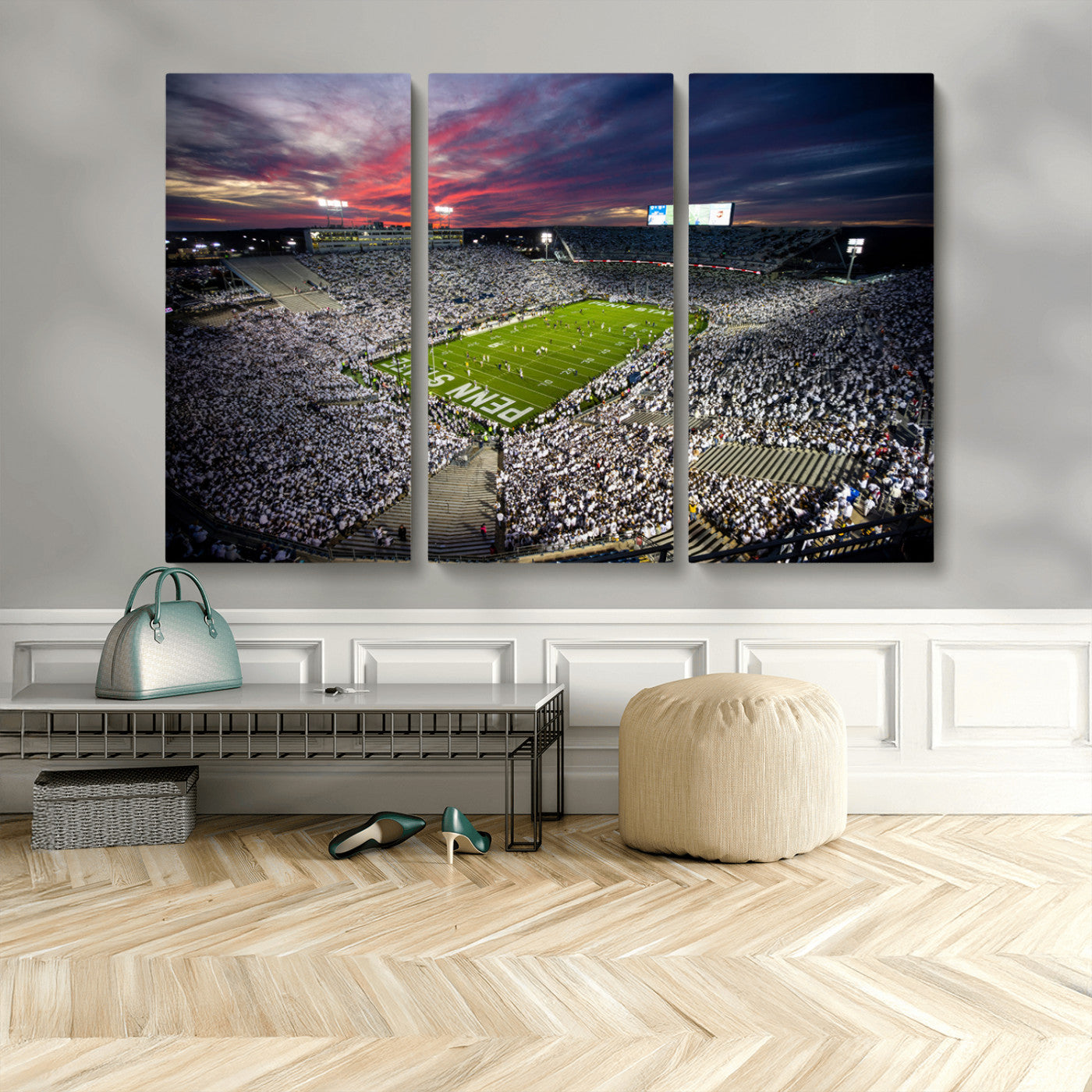 MGV-CV-48X32-3P - Penn State Nittany Lions Football Team Print - University Park Beaver Stadium Art Canvas Print