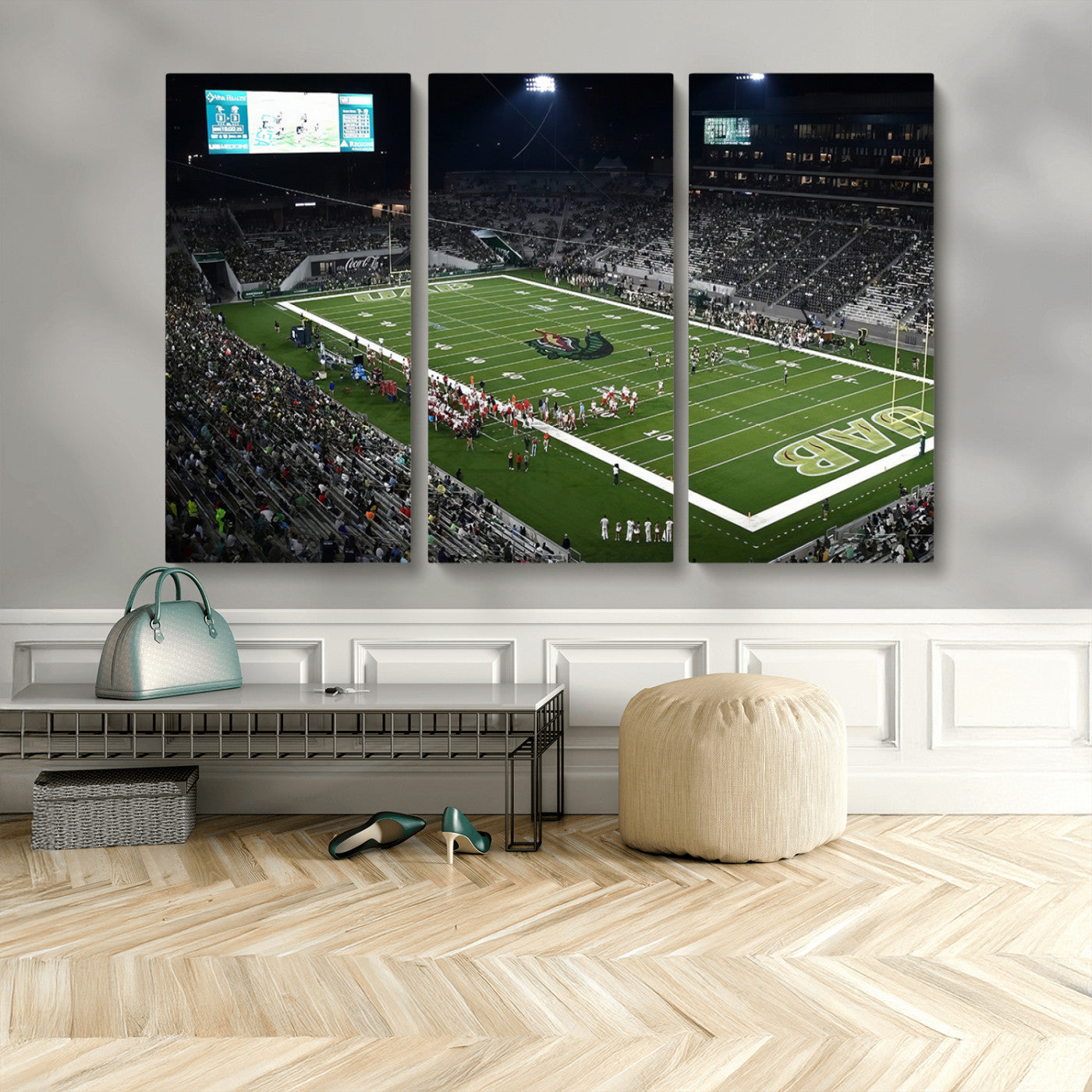 MGV-CV-48X32-3P - UAB Blazers Football Team Print - Birmingham Protective Stadium Wall Art Canvas Print