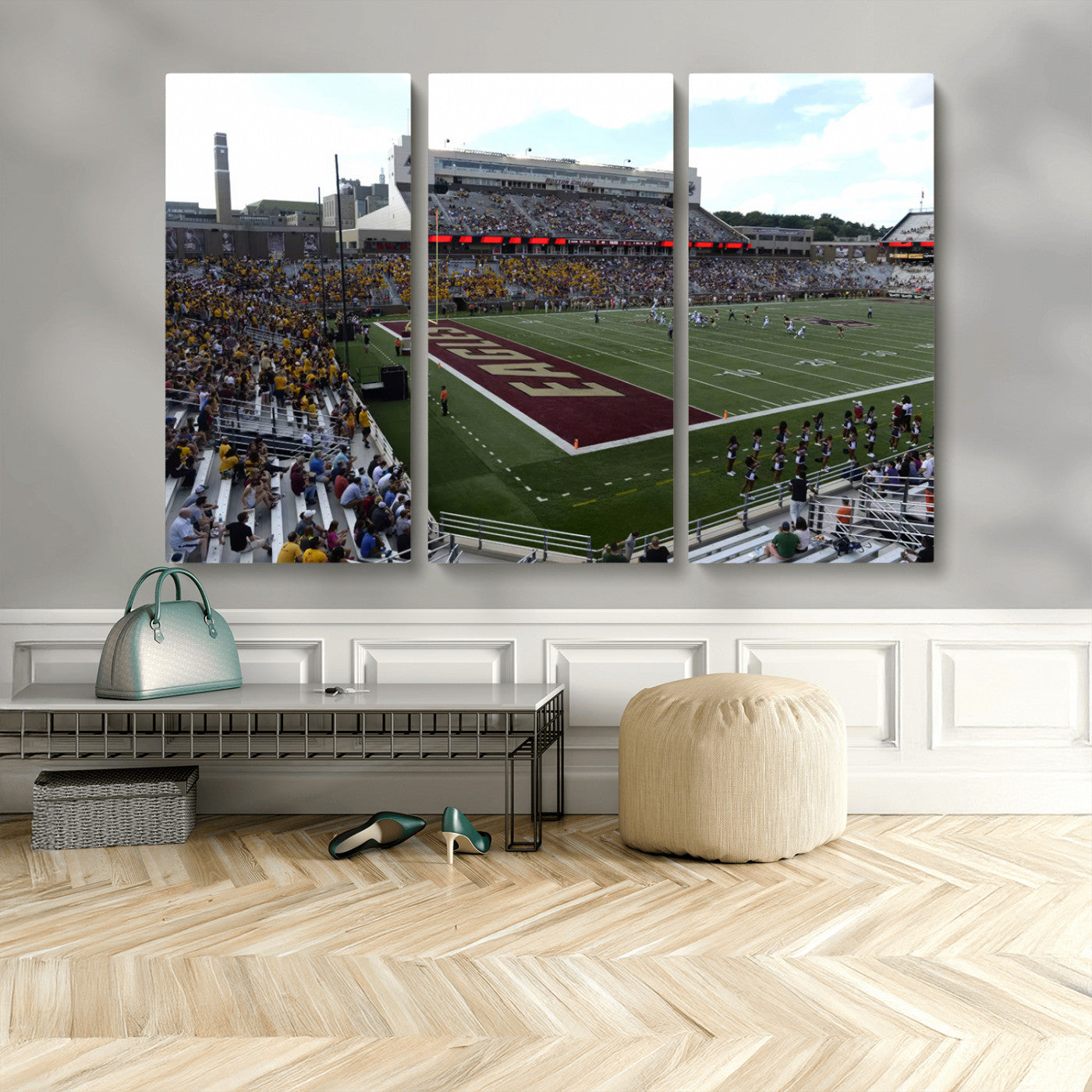 MGV-CV-48X32-3P - Boston College Eagles Football Team Print - Boston Alumni Stadium Wall Art Canvas Print