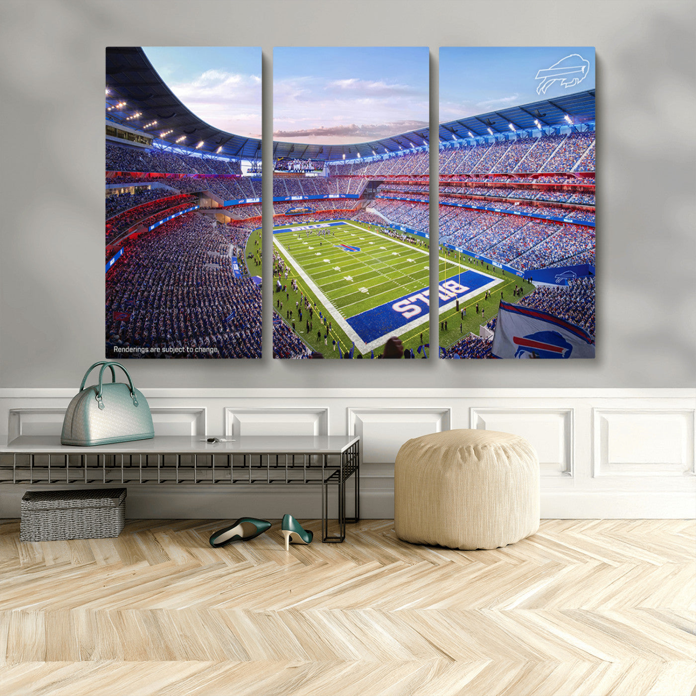 MGV-CV-48X32-3P - Buffalo Bills Football Team Print Canvas - Buffalo Highmark Stadium Wall Art Canvas Print