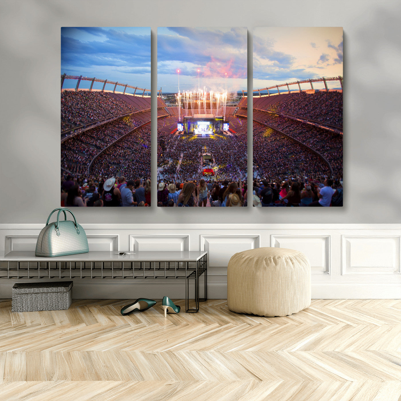 MGV-CV-48X32-3P - Denver Broncos Football Team Print Canvas- Empower Field at Mile High Stadium Wall Art Canvas Print