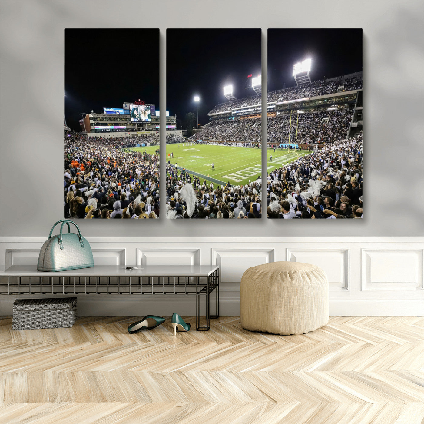 MGV-CV-48X32-3P - Georgia Tech Yellow Jackets Football Team Print - Atlanta Bobby Dodd Stadium Wall Art Canvas Print