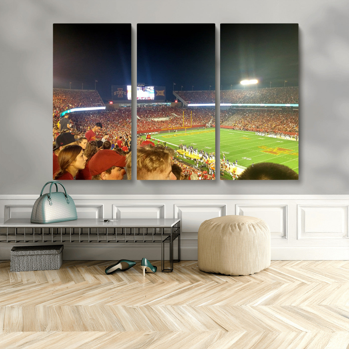 MGV-CV-48X32-3P - Iowa State University Cyclones Art Print, Football Team Print - Jack Trice Stadium Ames Wall Art