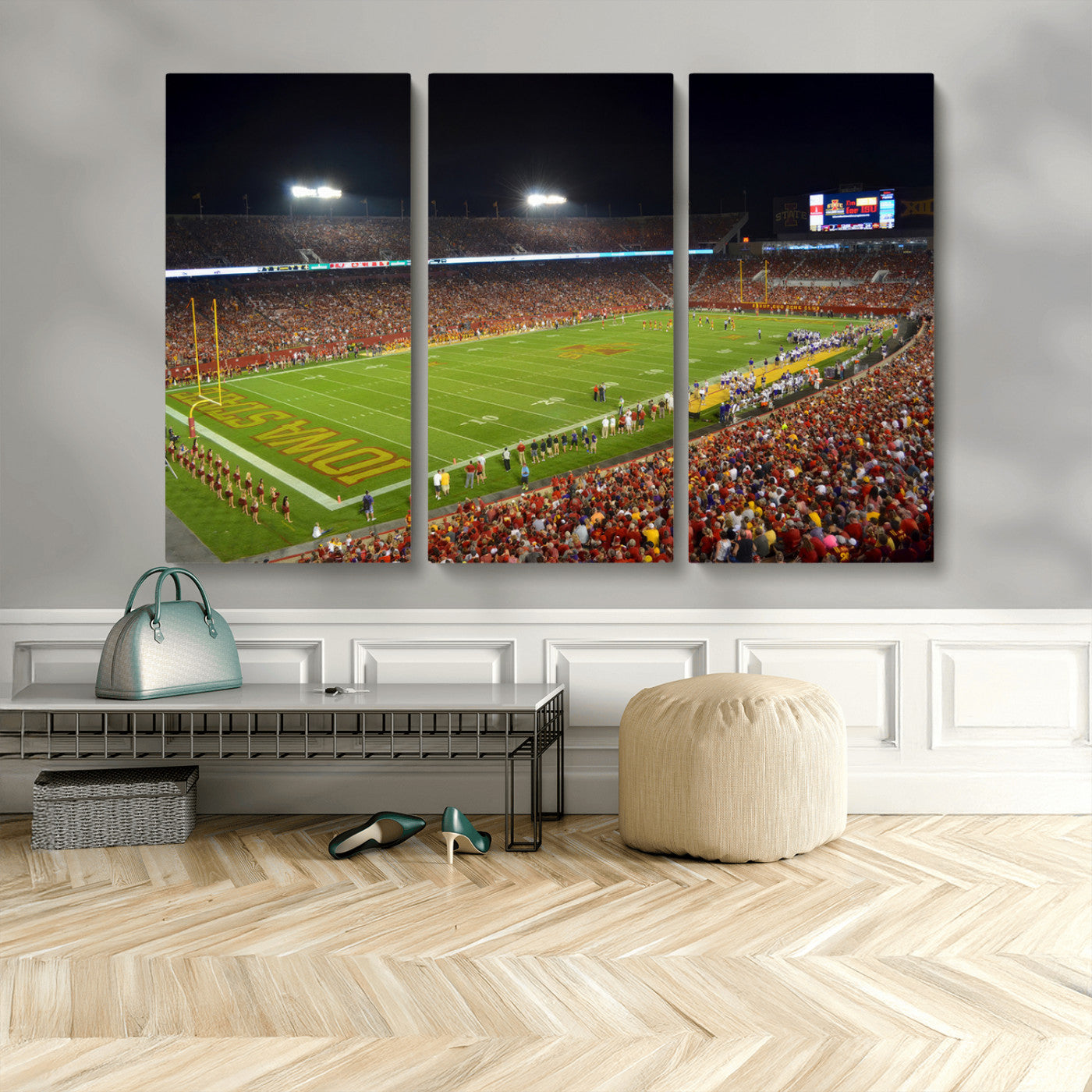 MGV-CV-48X32-3P - Iowa State University Cyclones Football Team Print - Ames Jack Trice Stadium Canvas Print